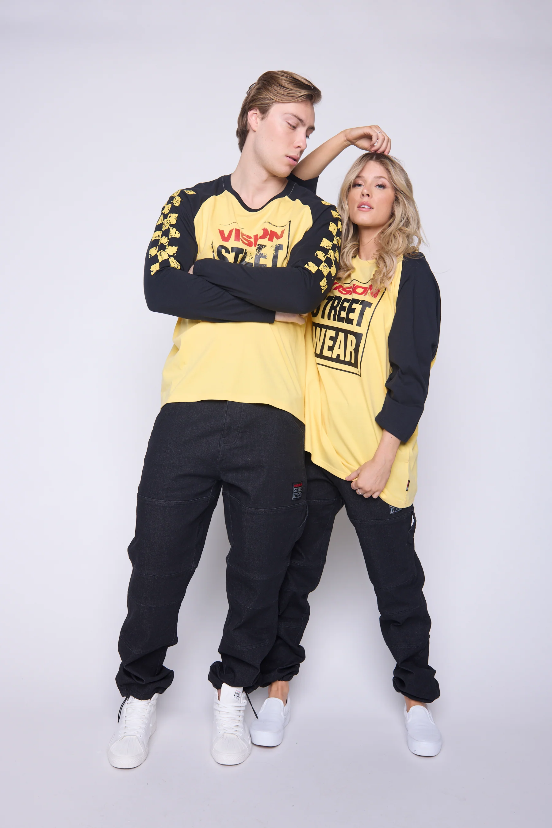 3/4 Raglan Sleeve Box Logo Print - Butter - Image 4