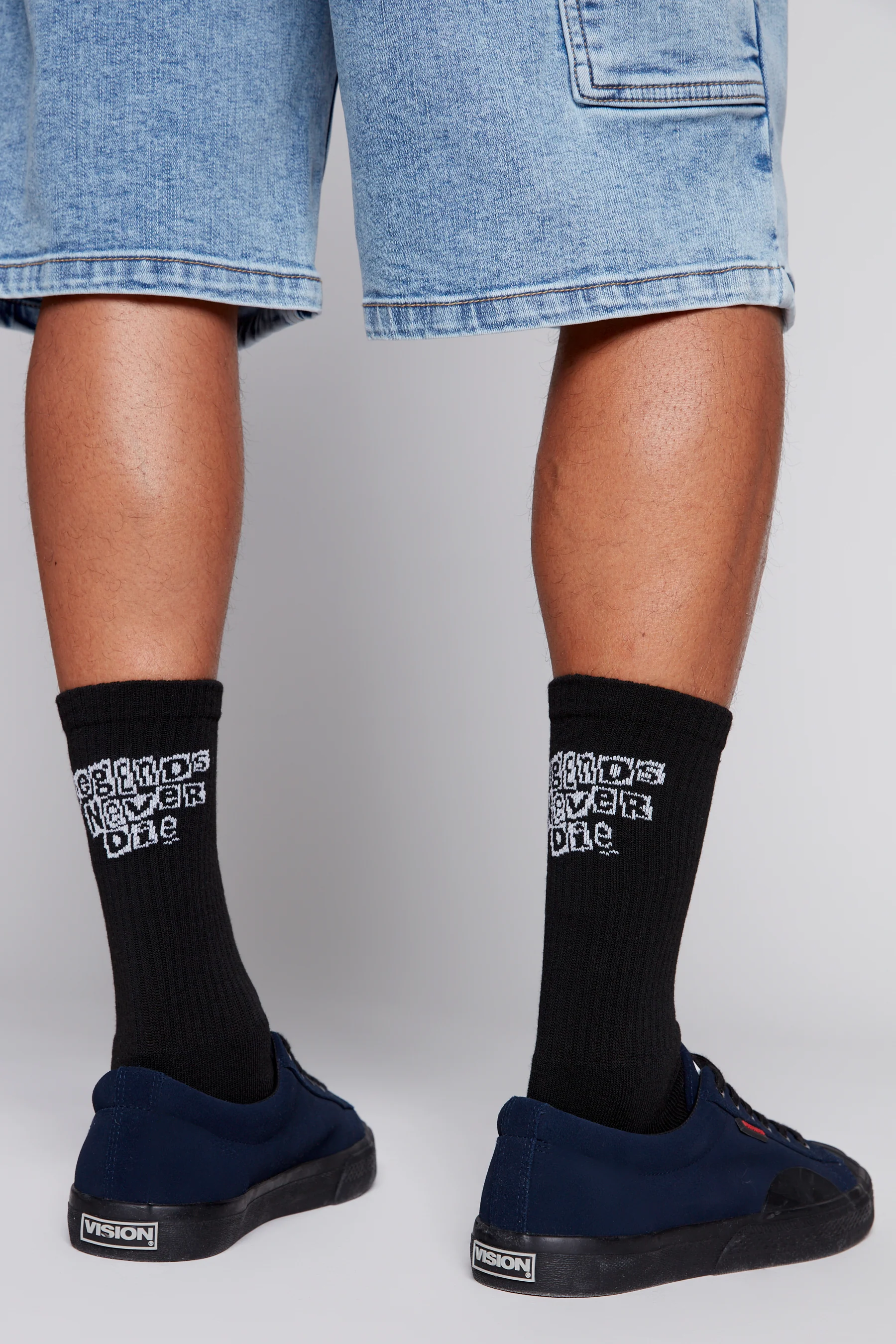 6 Pack Crew Socks - Black - Image 3