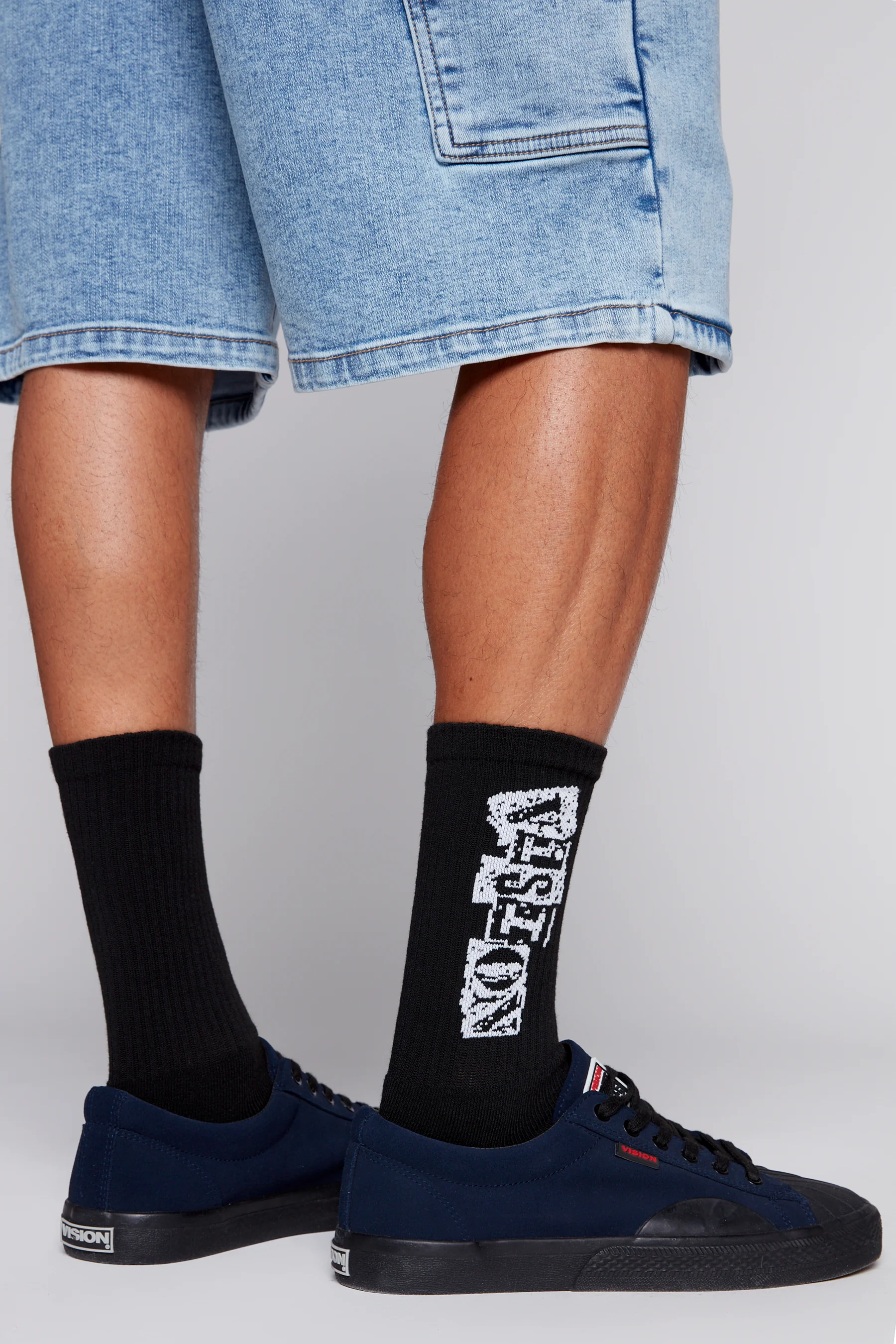 6 Pack Crew Socks - Black - Image 5