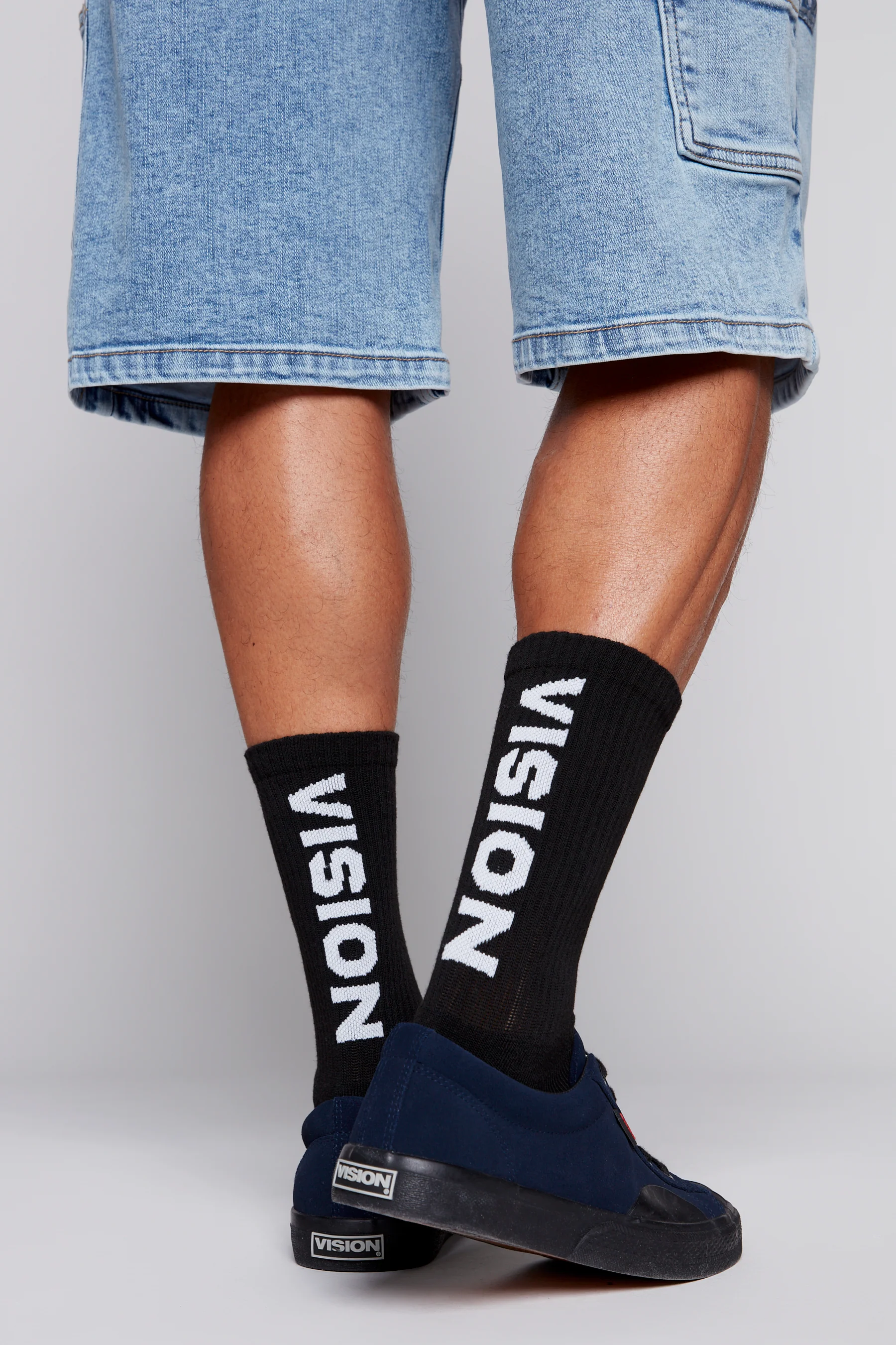 6 Pack Crew Socks - Black - Image 6