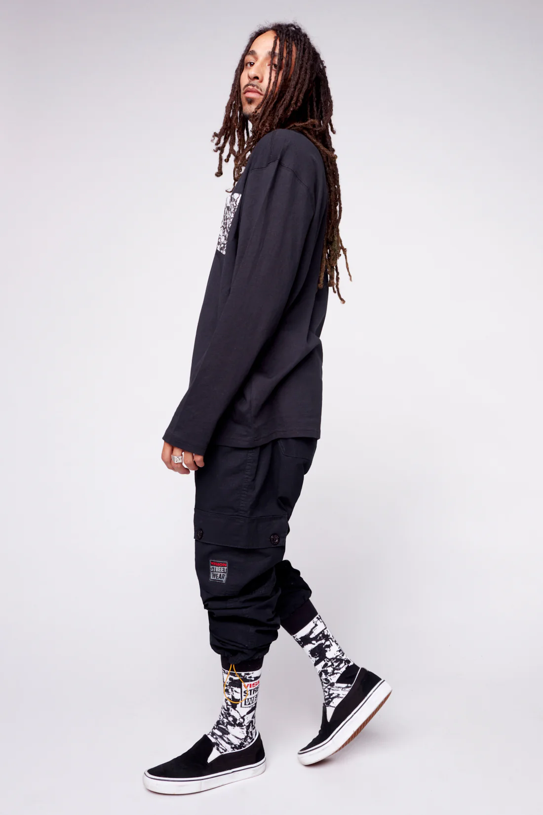 AOP Patch Pocket T-Shirt - Black - Image 4