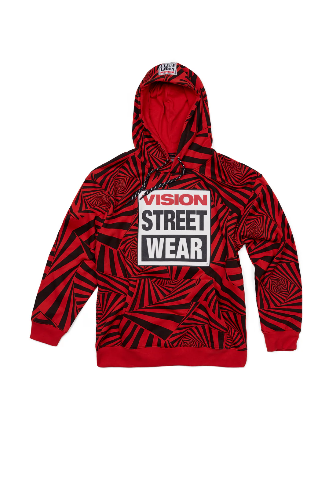 Aop Spirals Print Hoodie - Red - Image 8