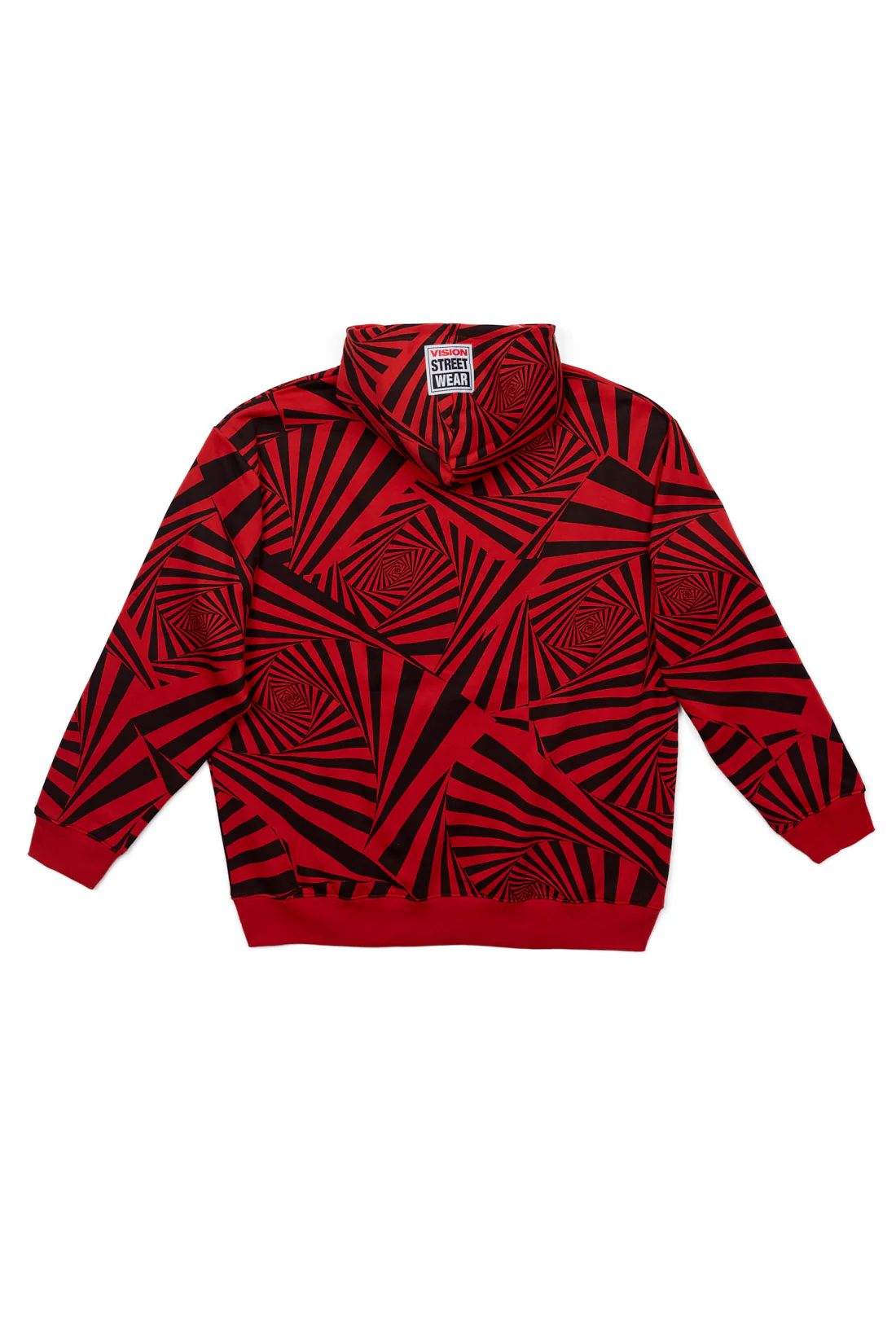 Aop Spirals Print Hoodie - Red - Image 9