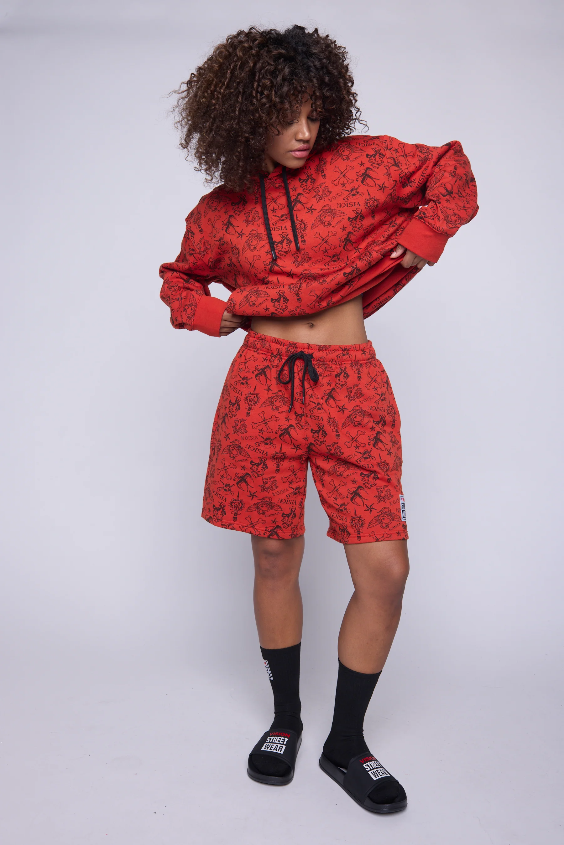 Aop Tattoo Shorts - Red - Image 6