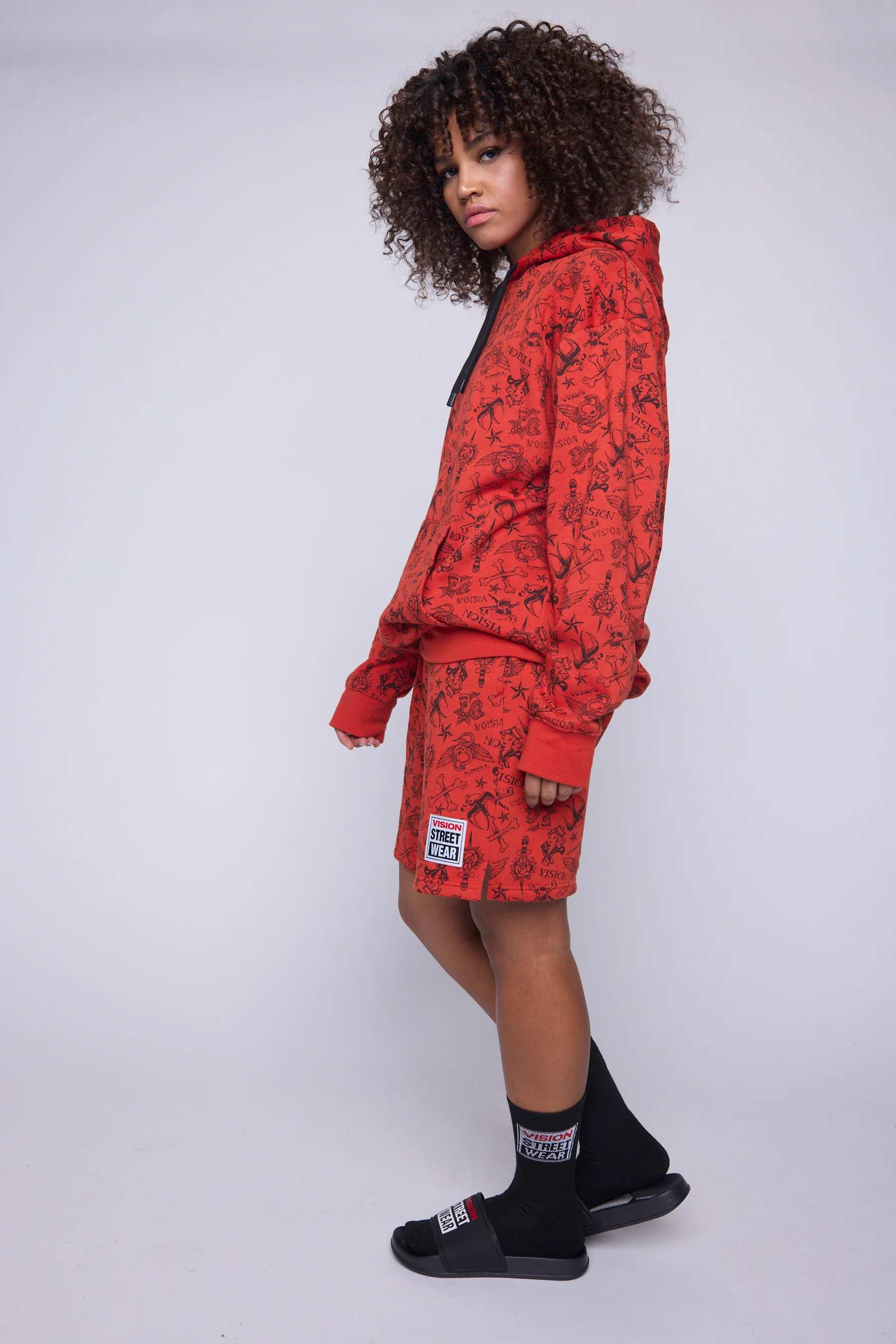 Aop Tattoo Shorts - Red - Image 7