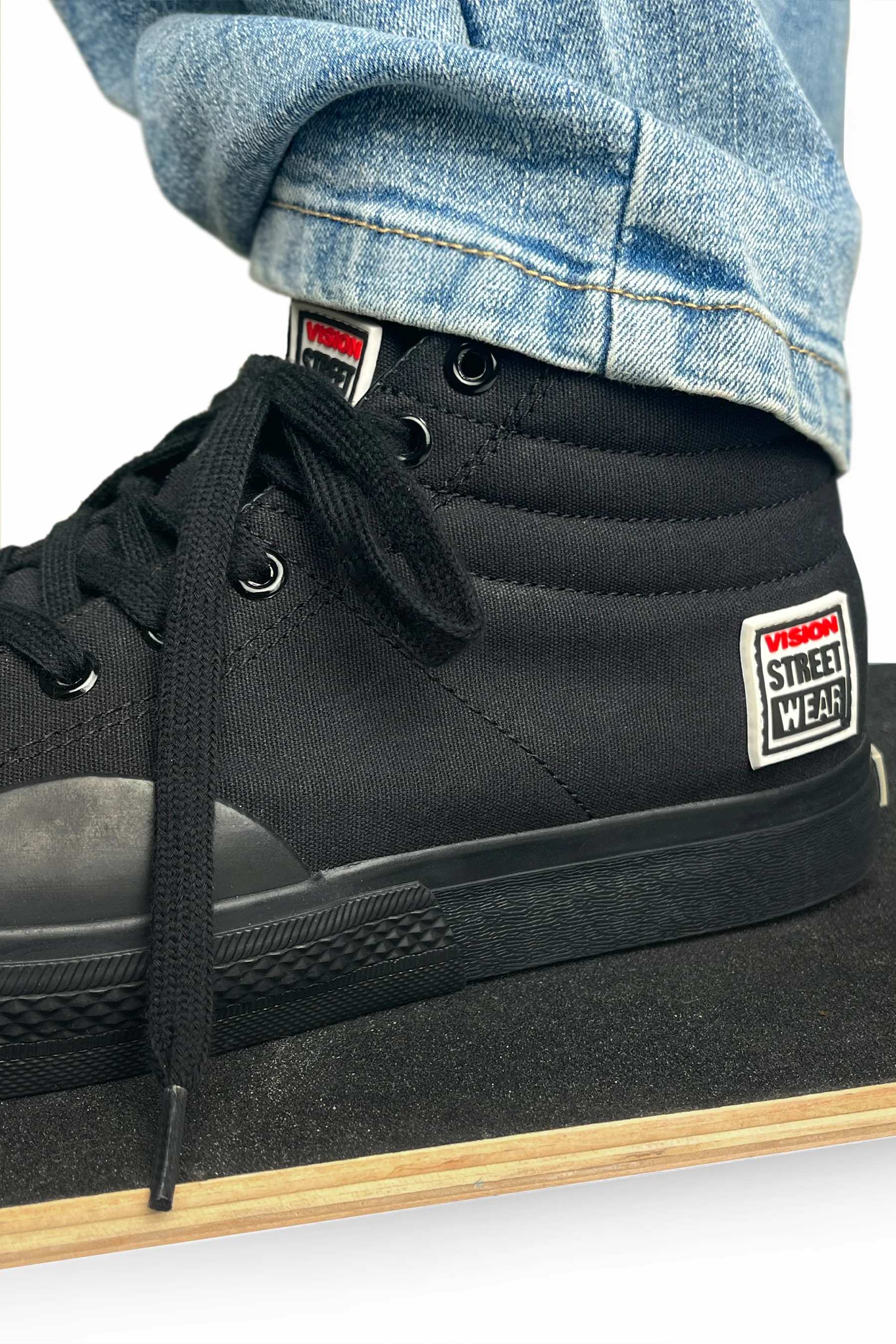 CANVAS HIGH TOP SNEAKERS - BLACK - Image 8