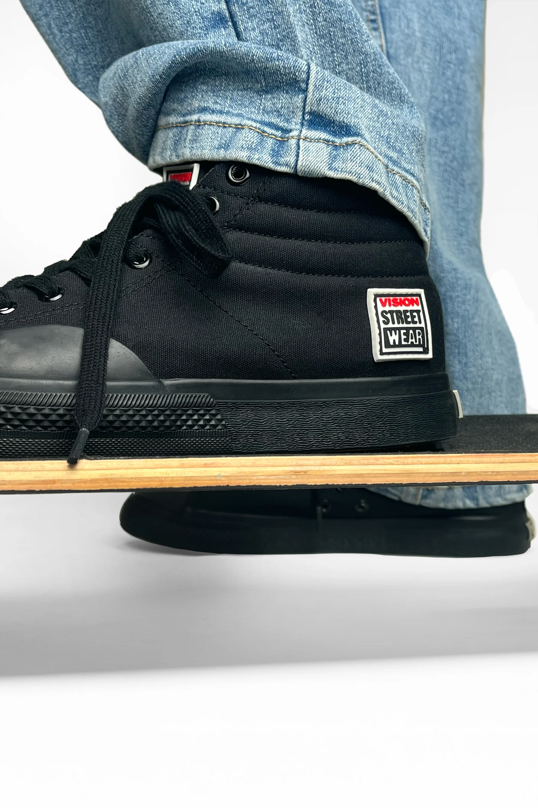 CANVAS HIGH TOP SNEAKERS - BLACK - Image 9