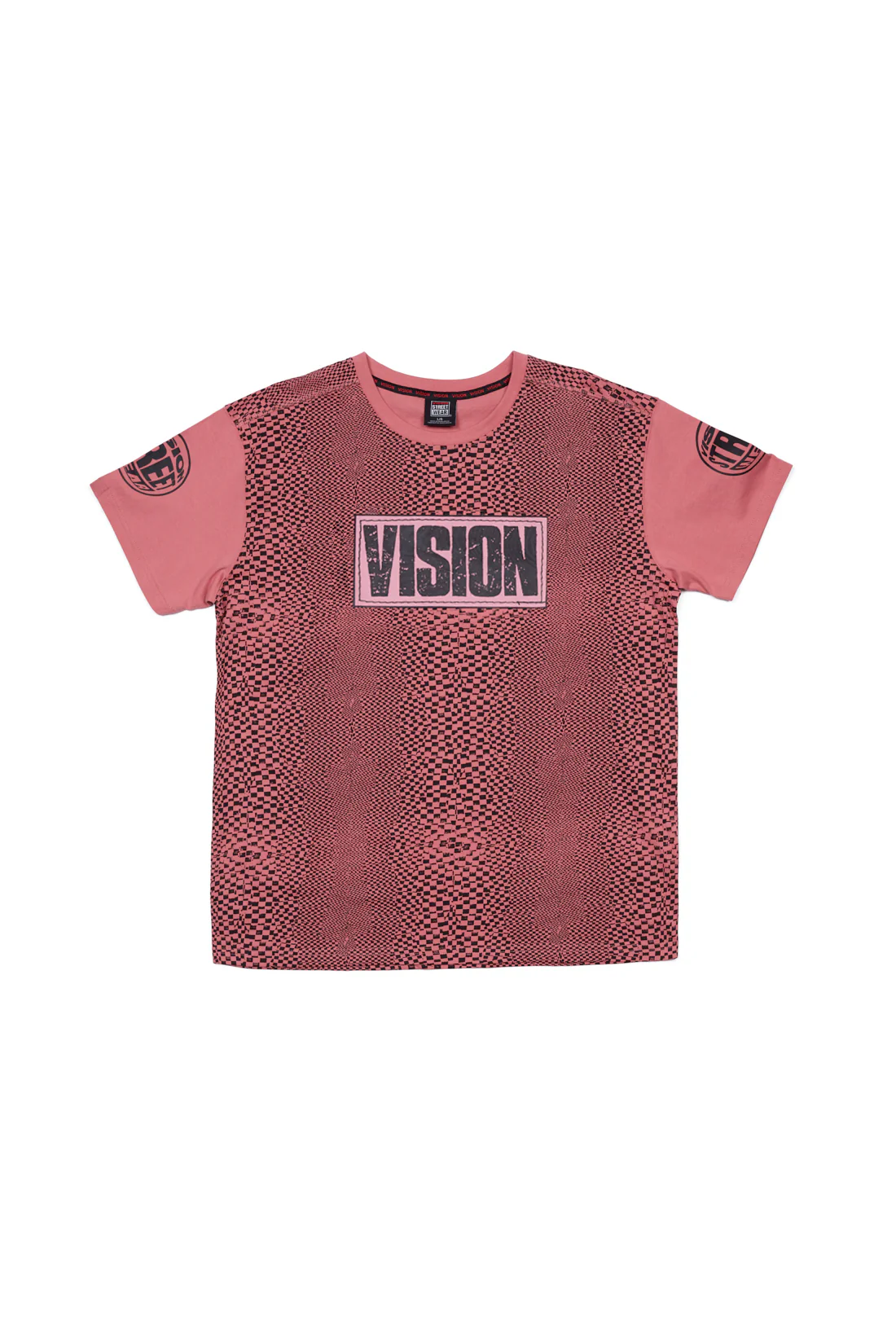 Broken Check T-Shirt - Dusty Rose - Image 8