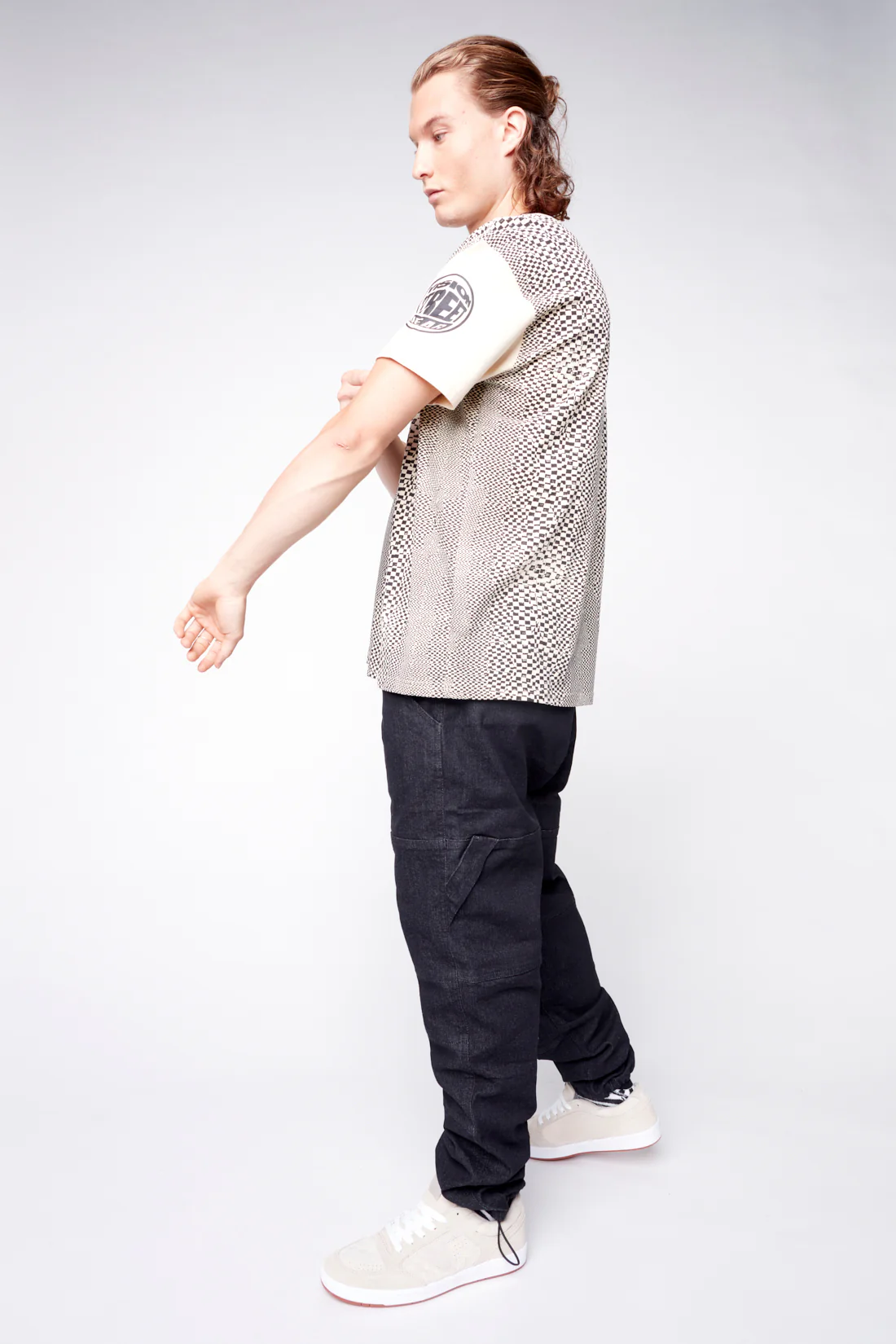 Broken Check T-Shirt - Bone - Image 5