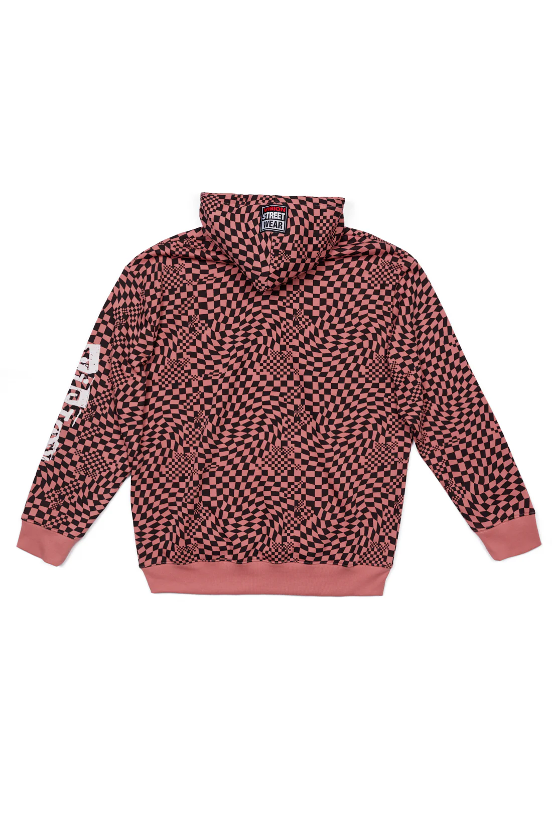 Broken Checks Hoodie - Dusty Rose - Image 7
