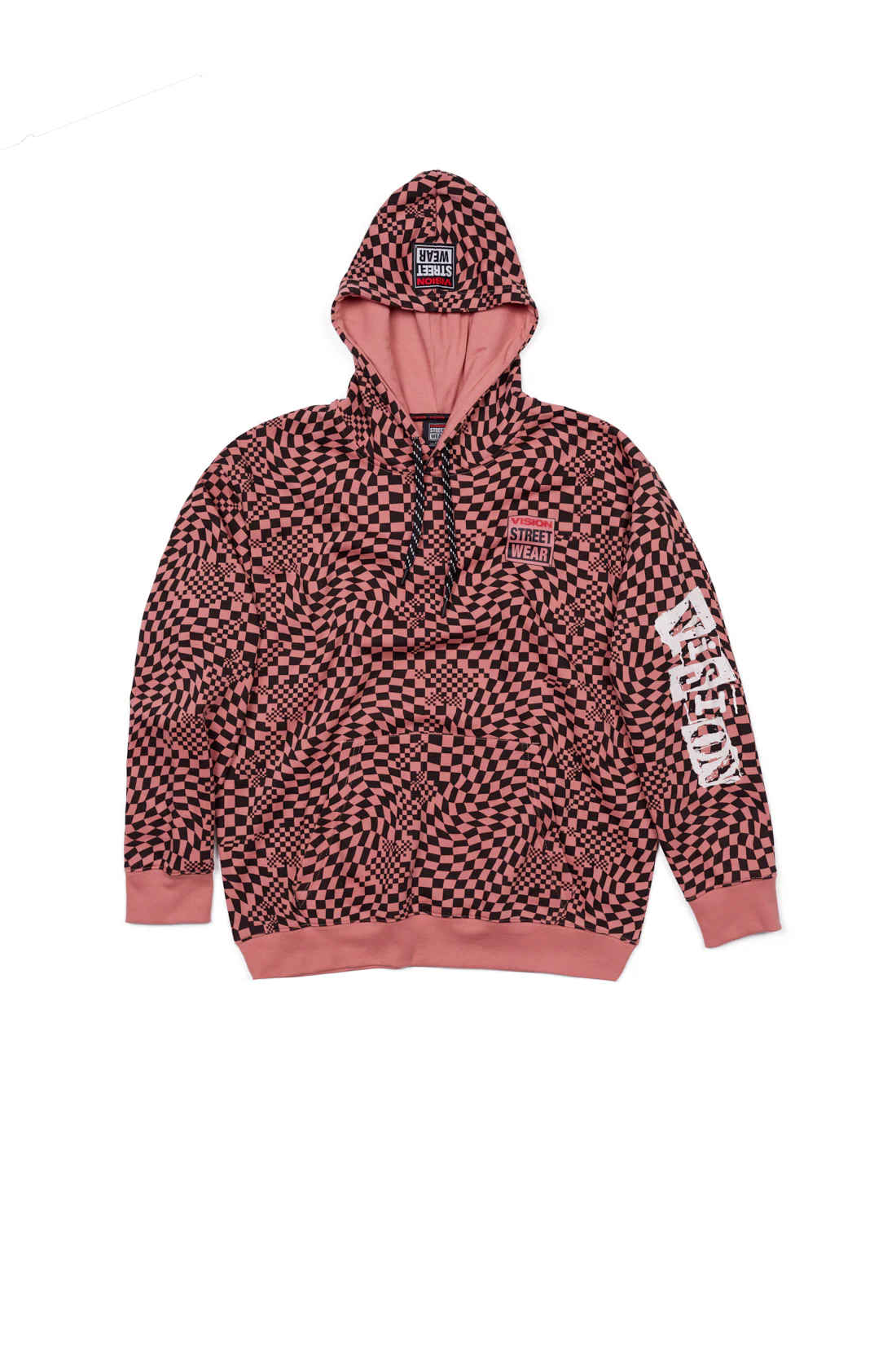 Broken Checks Hoodie - Dusty Rose - Image 8