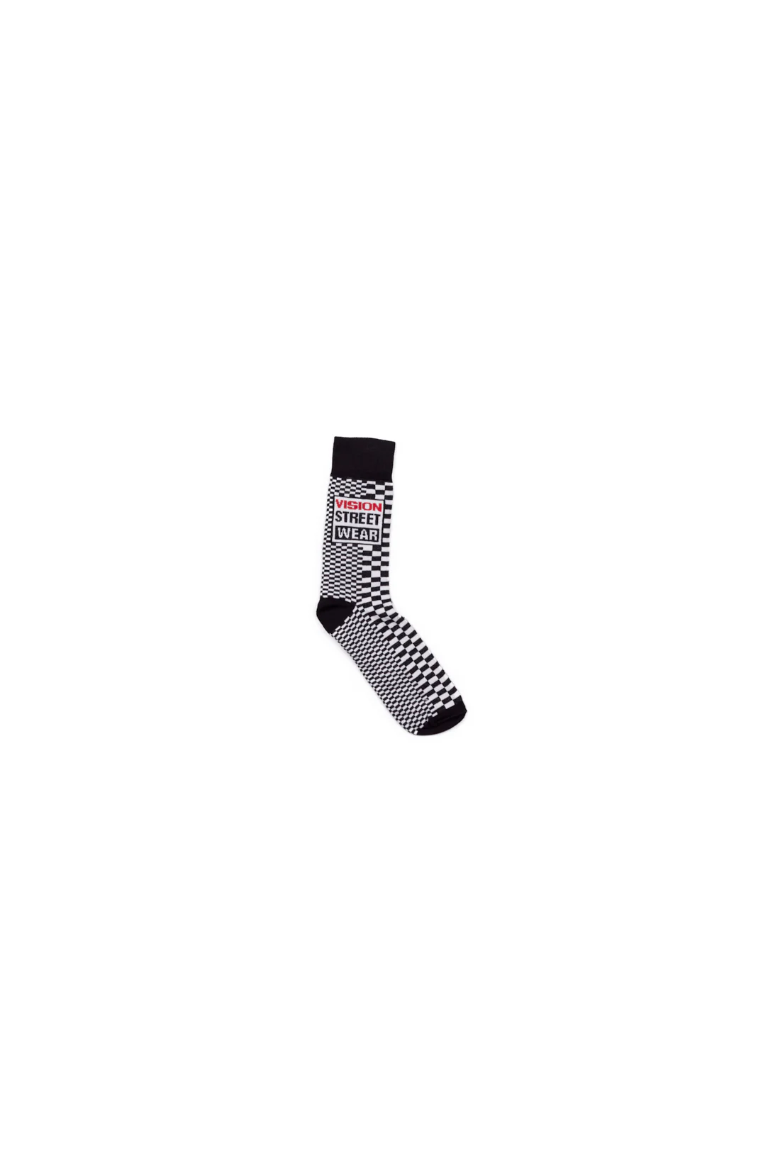 Broken Checks Pattern Sports Socks - Black/Ivory - Image 3