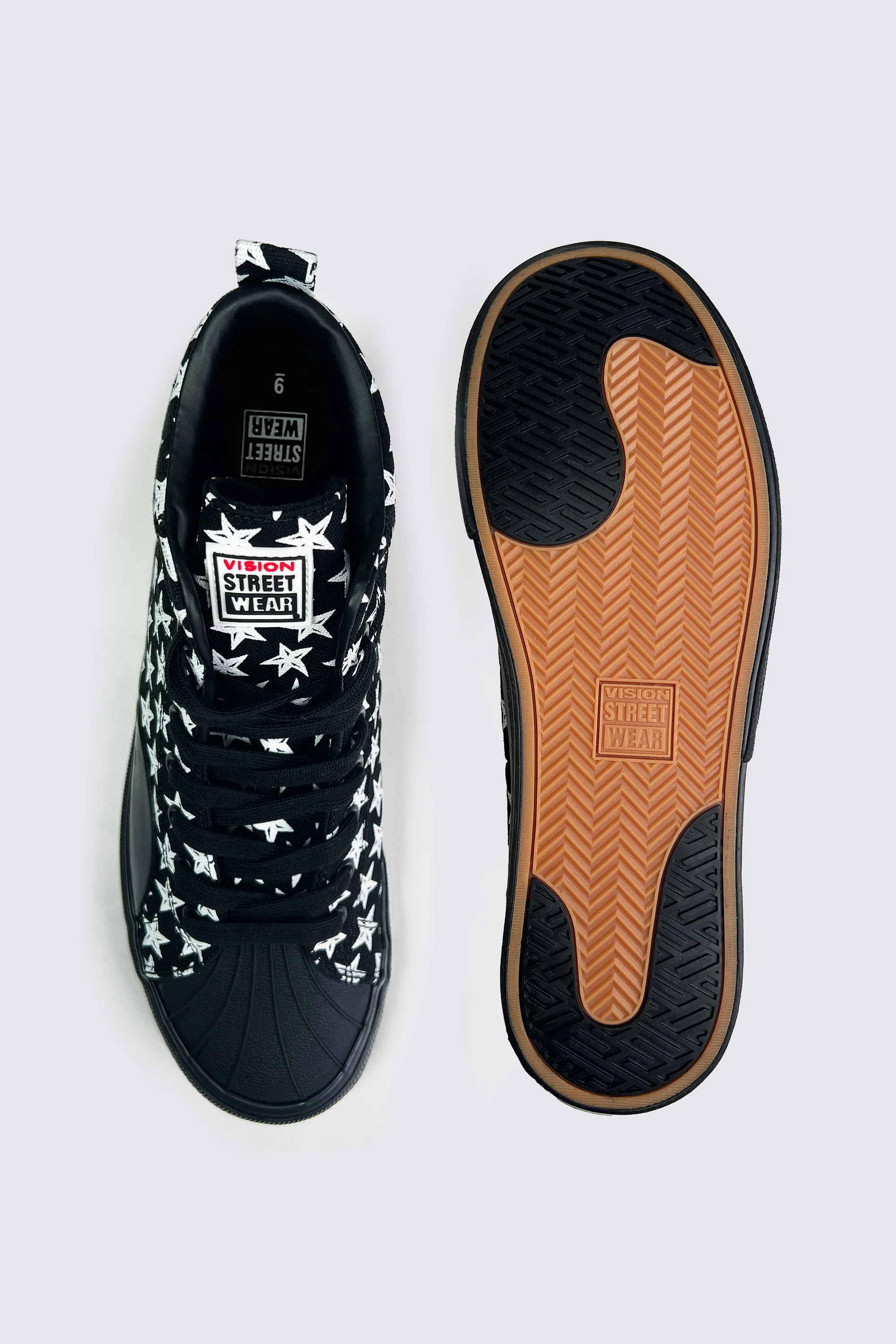 Canvas High Top Sneakers - Black Stars AOP - Image 3