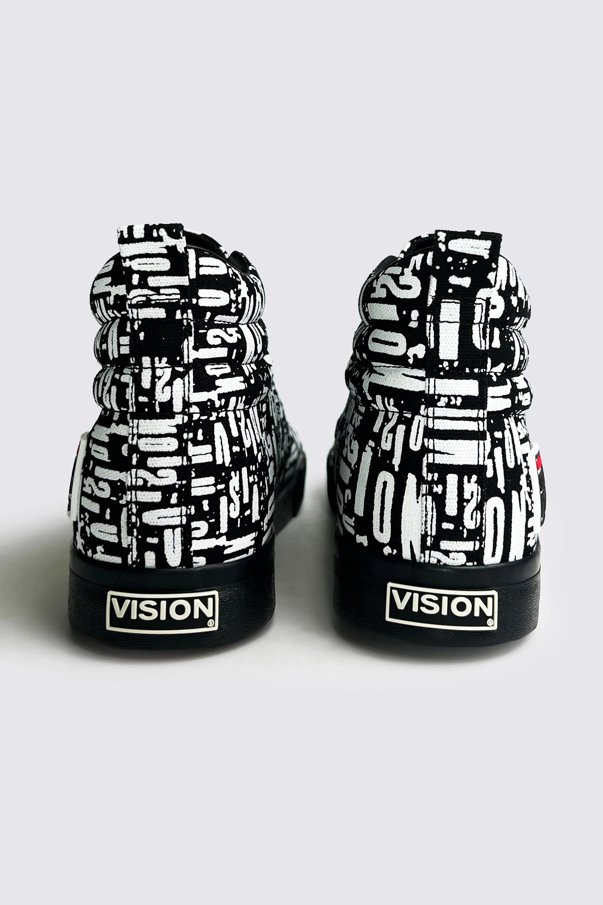 Canvas High Top Sneakers - Black Vision AOP - Image 3