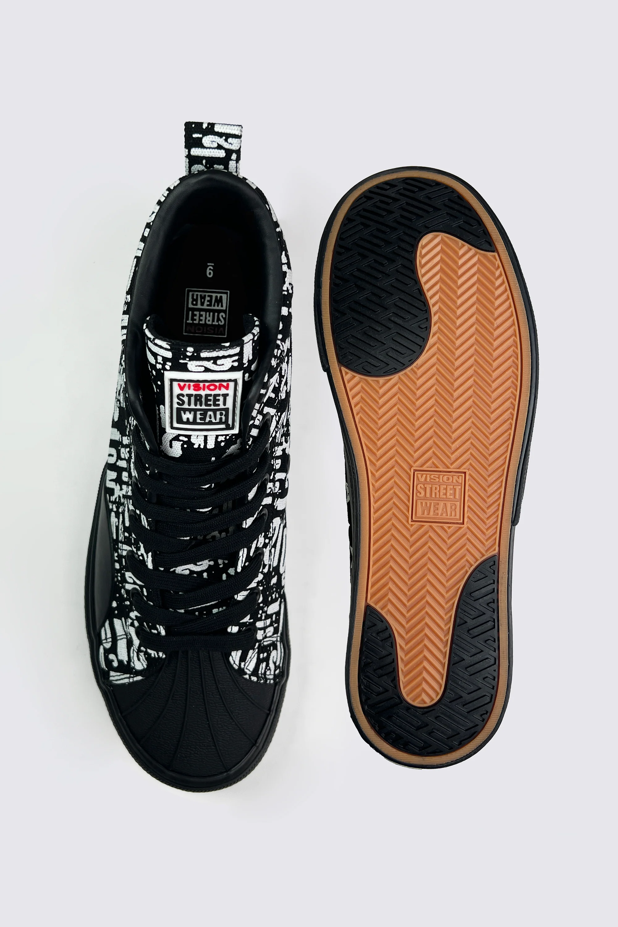 Canvas High Top Sneakers - Black Vision AOP - Image 4