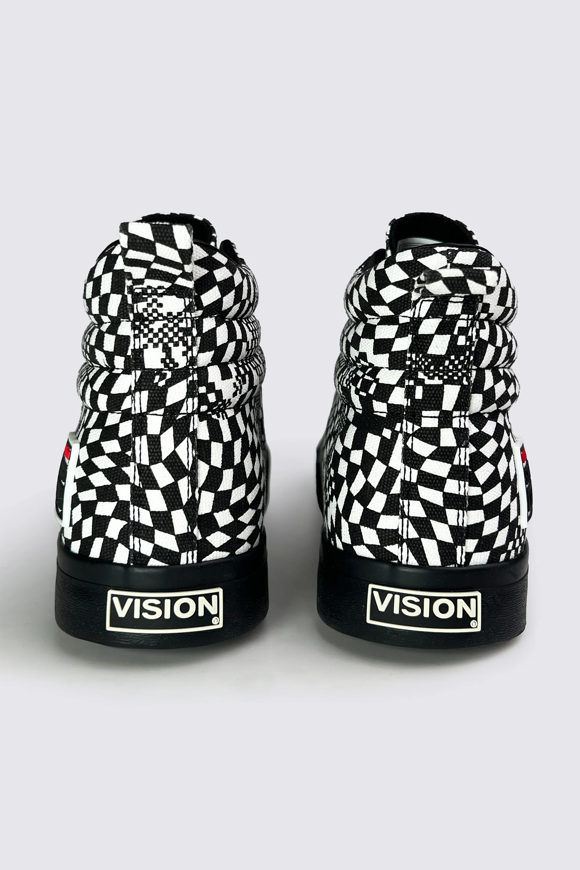 Canvas High Top Sneakers - Black Broken Check - Image 4