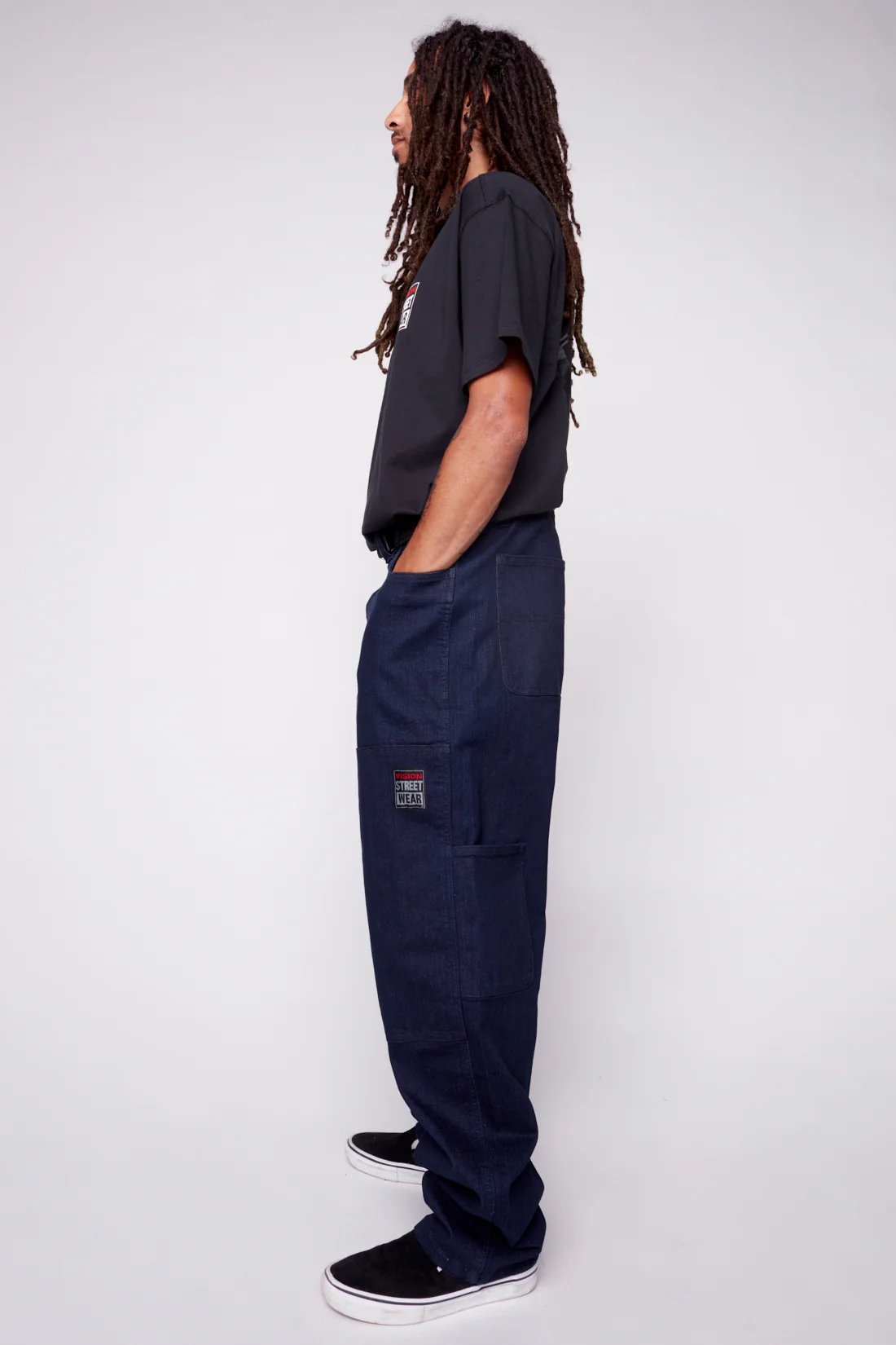 DORFMAN - Loose Fit Carpenter Pant - Indigo Denim - Image 3