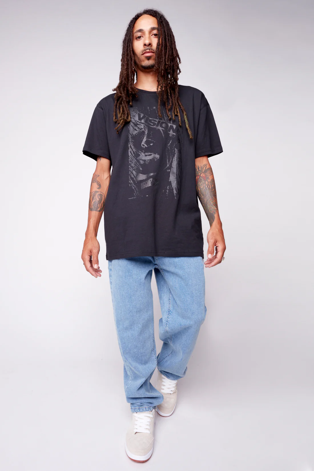 Face Print Logo T-Shirt - Black - Image 3