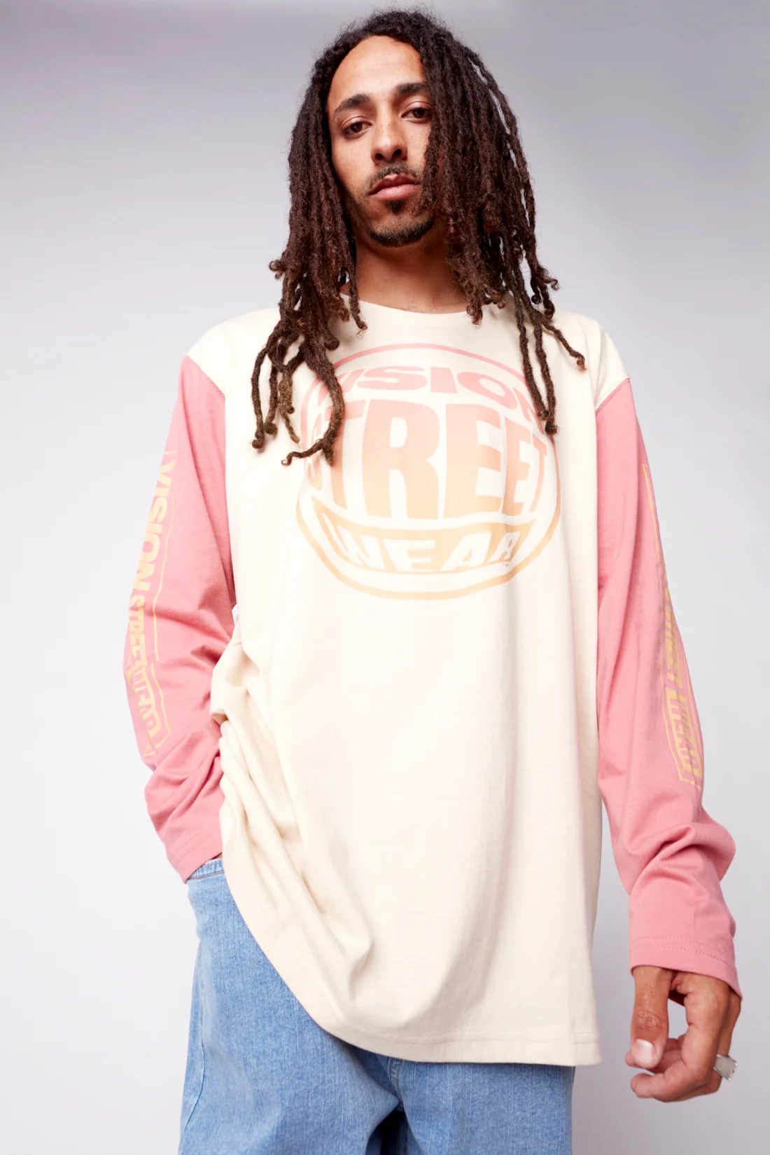 Fisheye Large Logo Print T-Shirt - Bone/Dusty Rose - Image 3