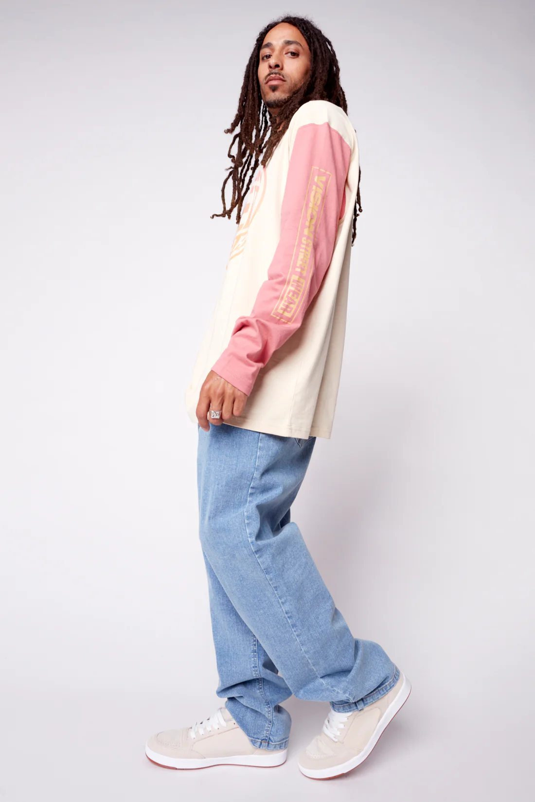 Fisheye Large Logo Print T-Shirt - Bone/Dusty Rose - Image 6