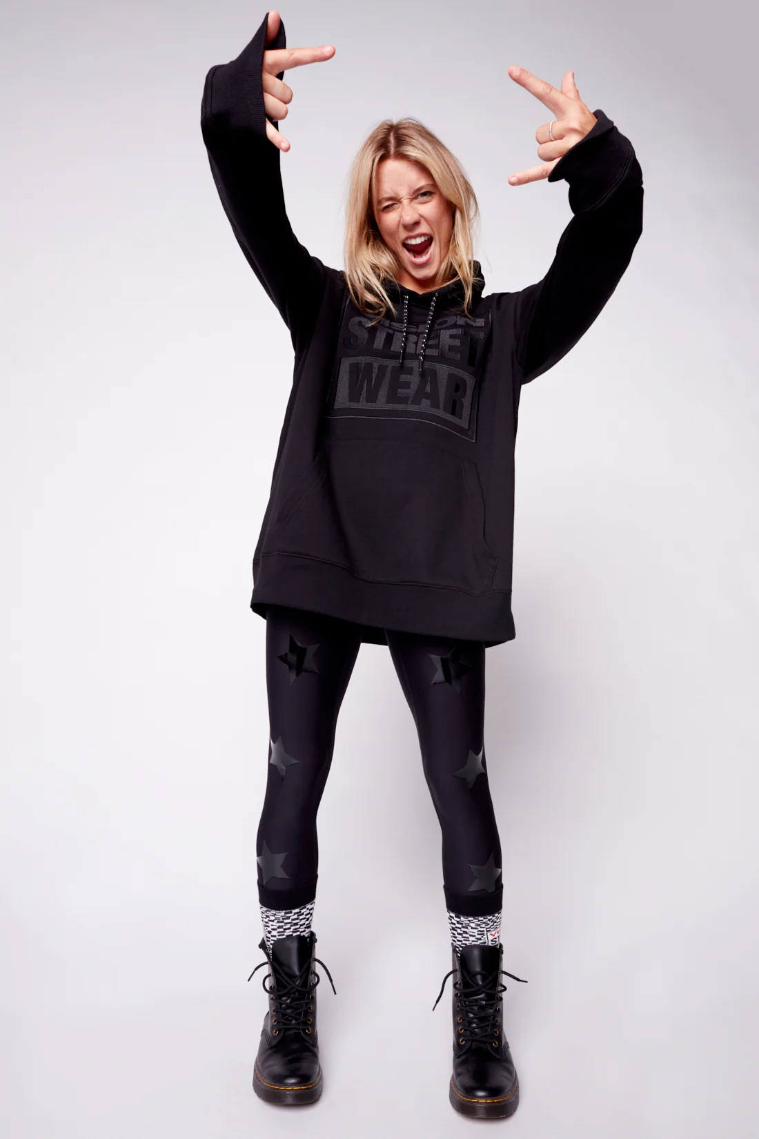 Front Embroided Logo Hoodie - Black - Image 4