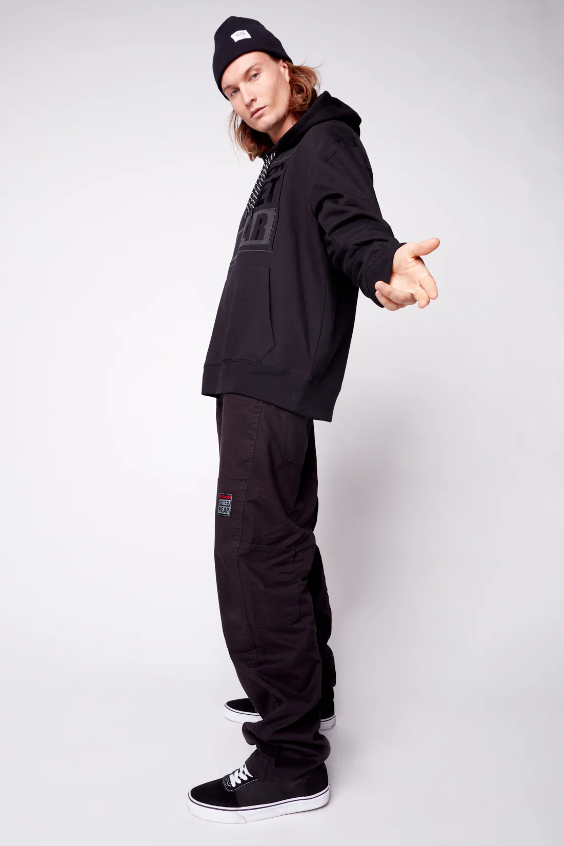 Front Embroided Logo Hoodie - Black - Image 5