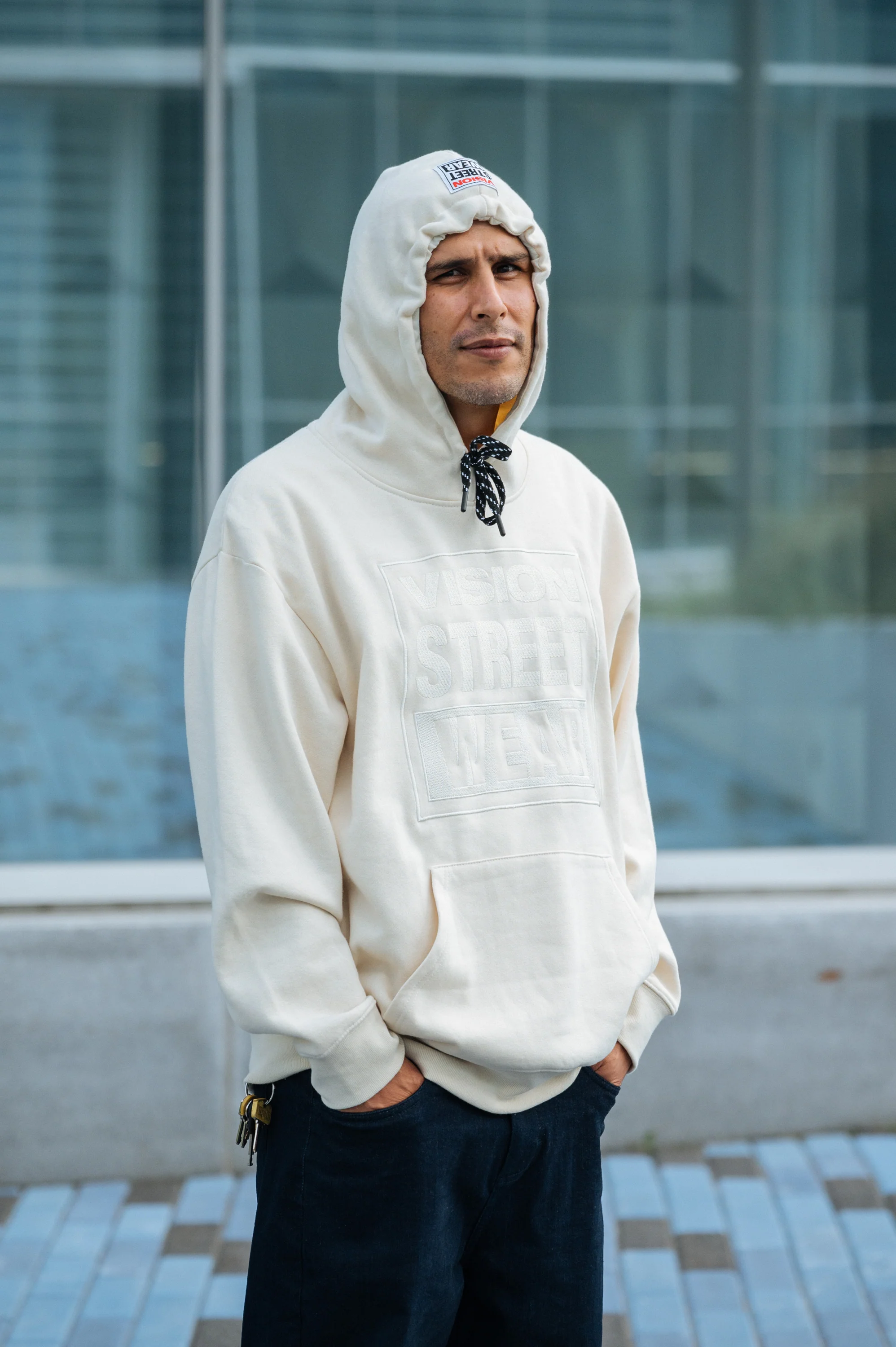 Front Embroided Logo Hoodie - Bone - Image 5