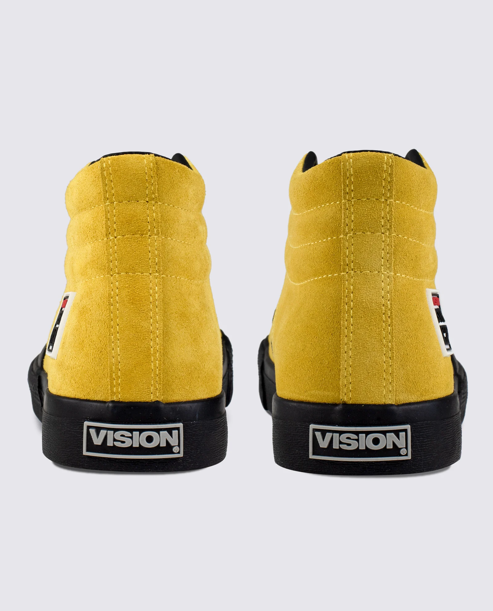 LEATHER SUEDE HIGH TOP SNEAKERS – MUSTARD - Image 3