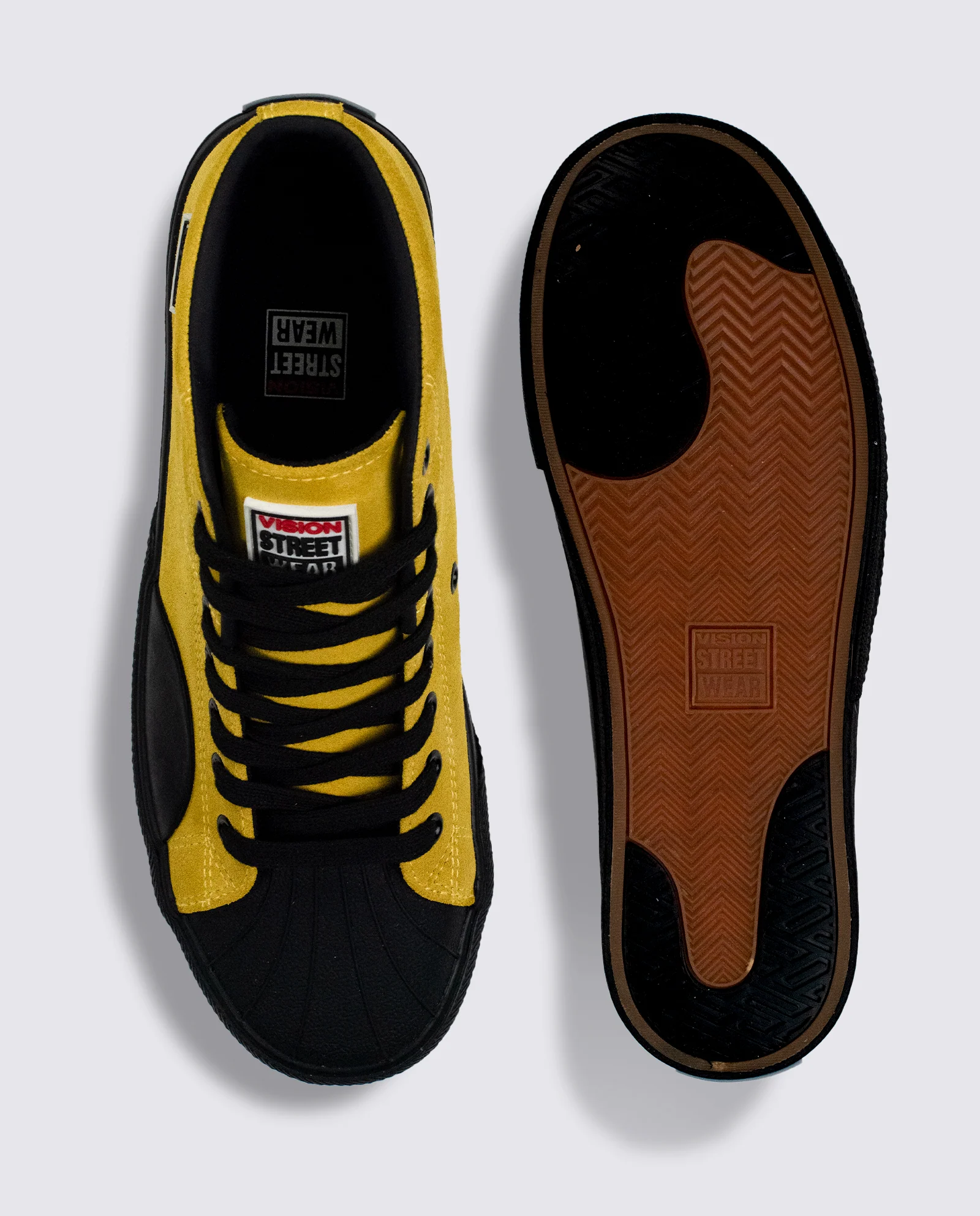 LEATHER SUEDE HIGH TOP SNEAKERS – MUSTARD - Image 4