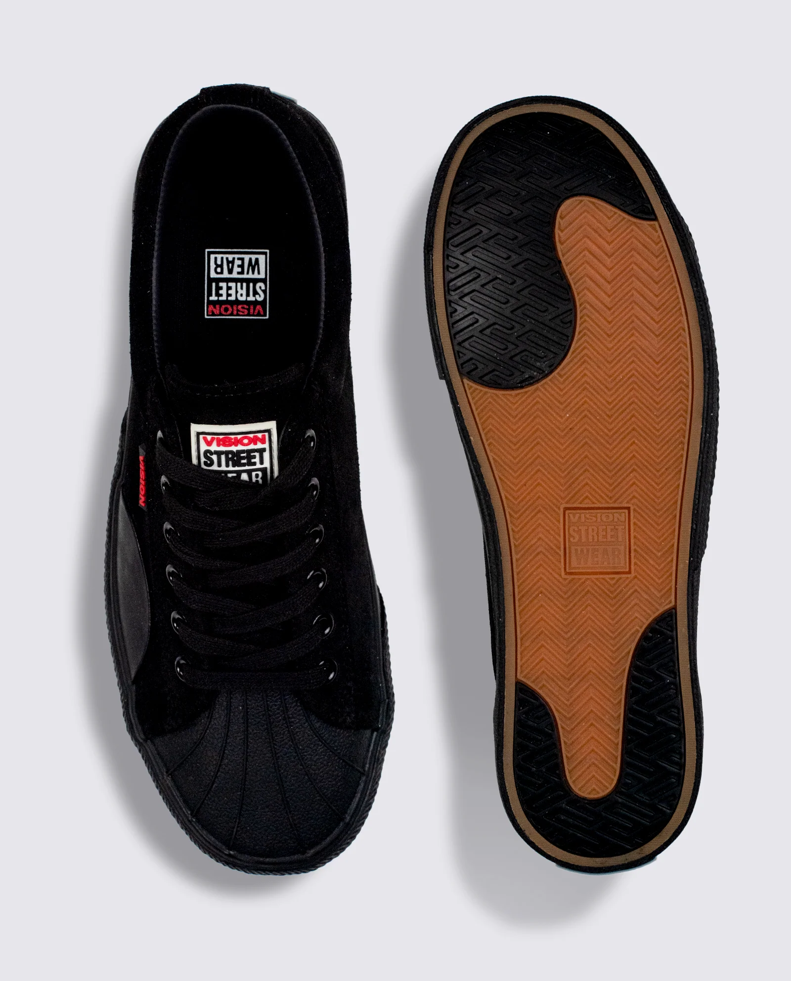 Leather Suede Low Top Sneakers Black - Image 4