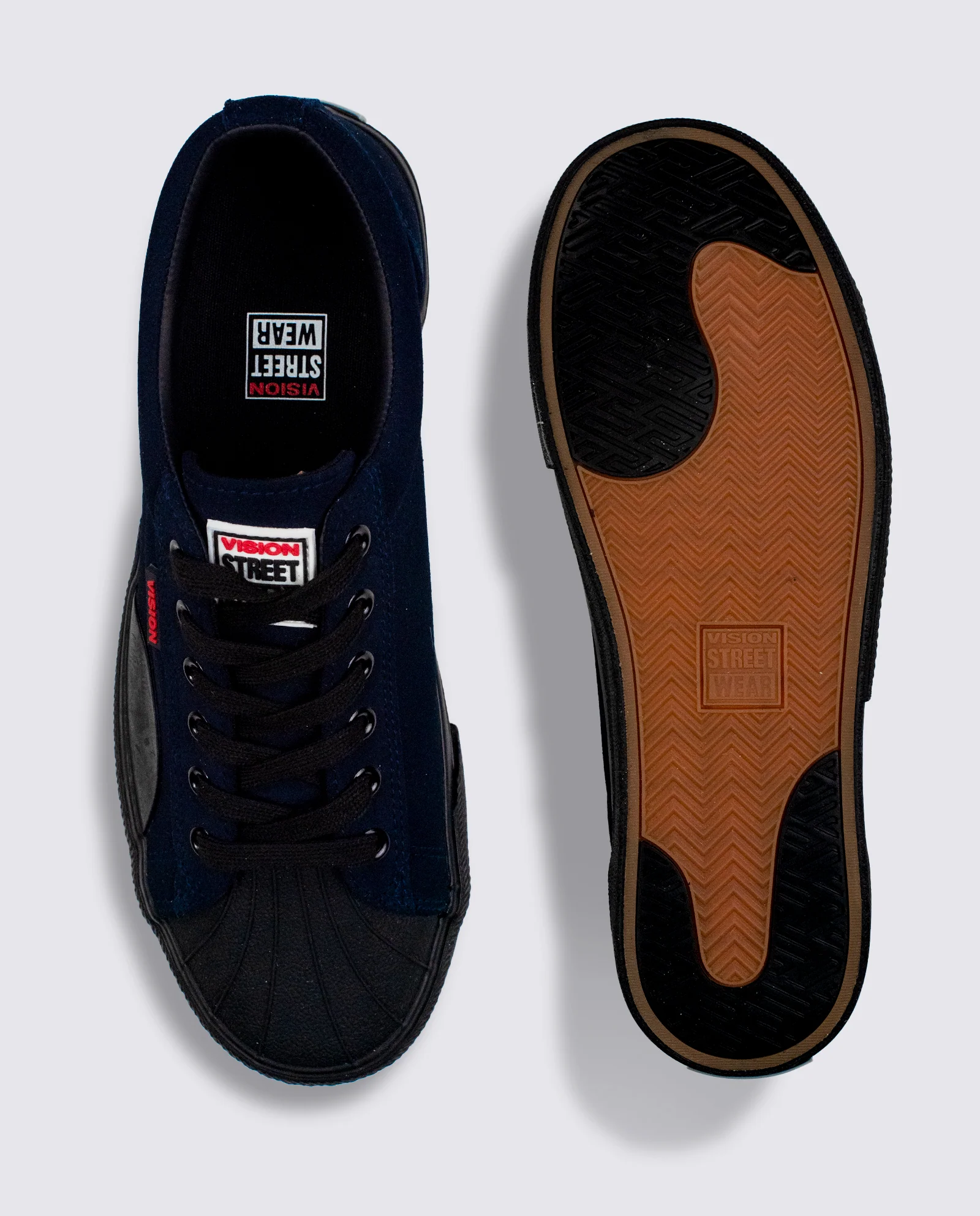 LEATHER SUEDE LOW TOP SNEAKERS – DEEP NAVY - Image 4