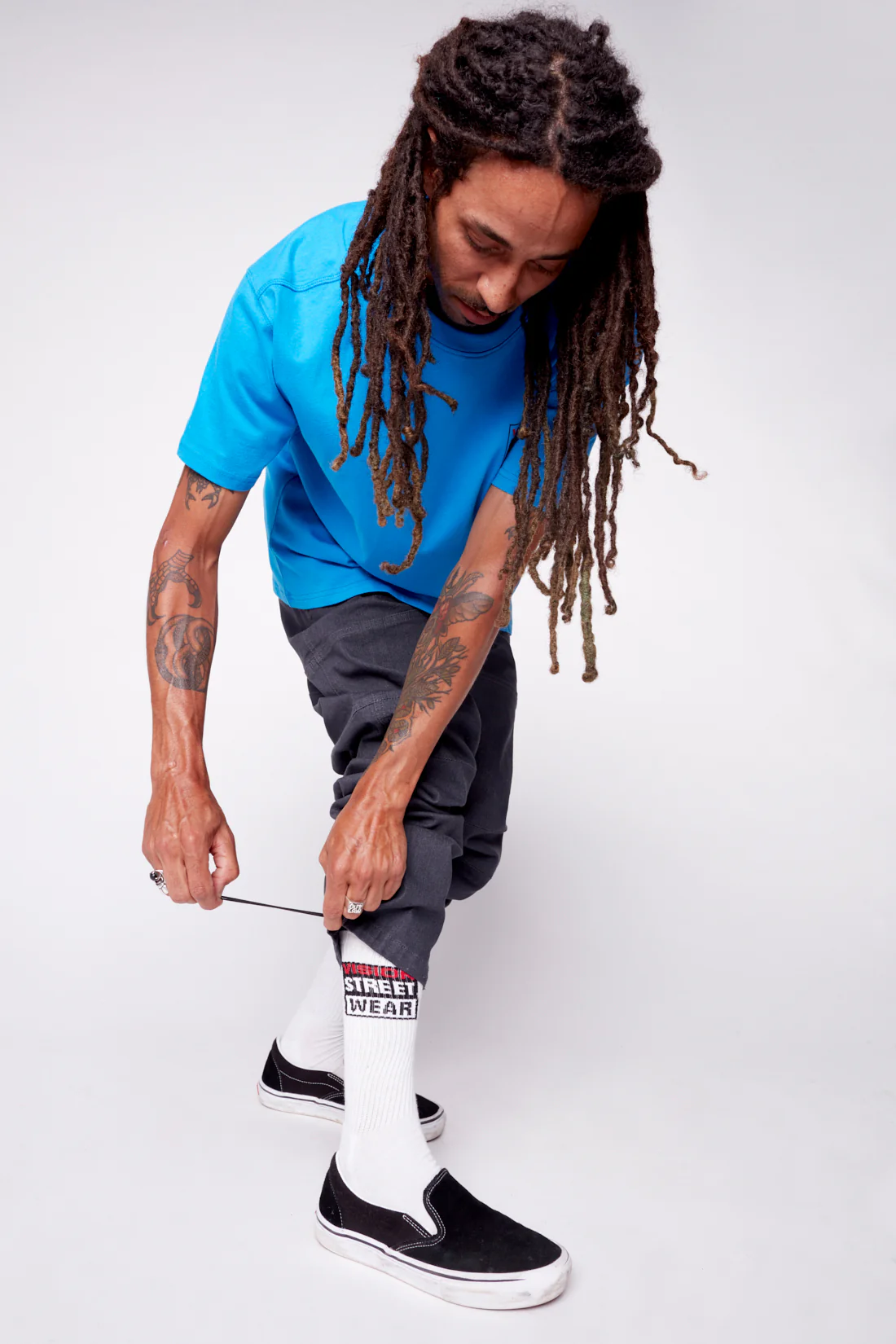 OLI - Loose Fit Pant with Adjustable Hems - Grey Denim - Image 3