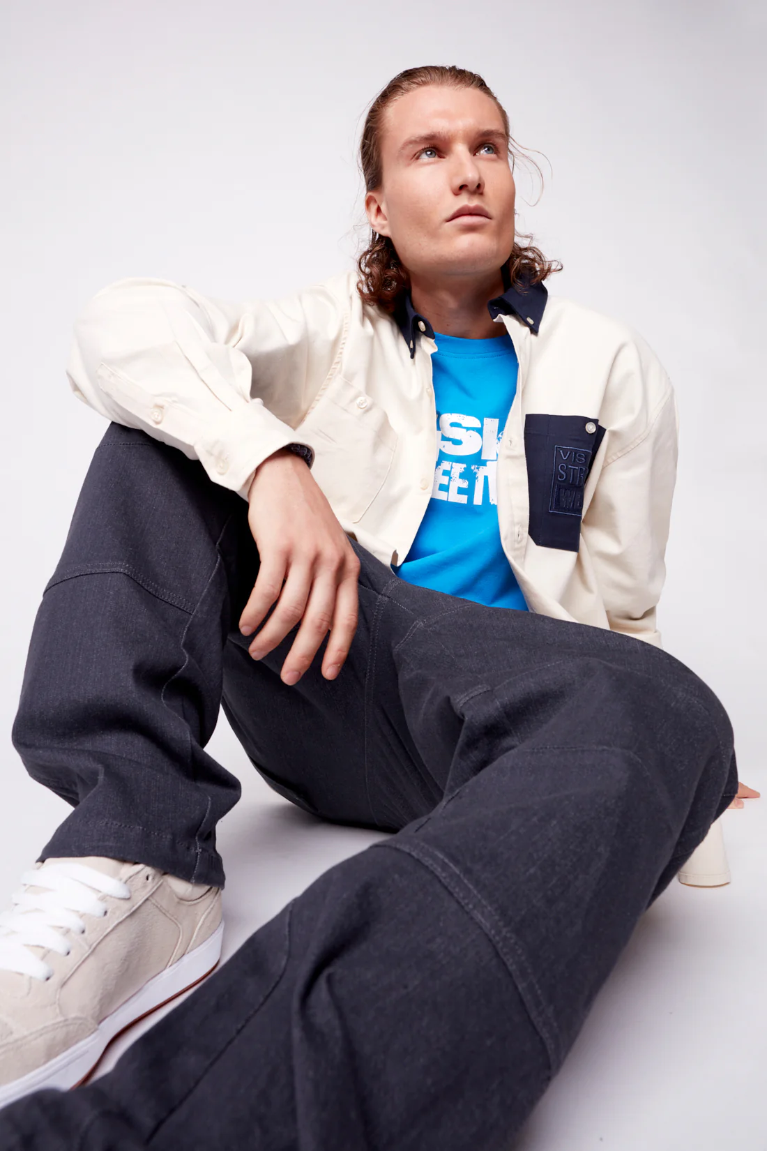 OLI - Loose Fit Pant with Adjustable Hems - Grey Denim - Image 4