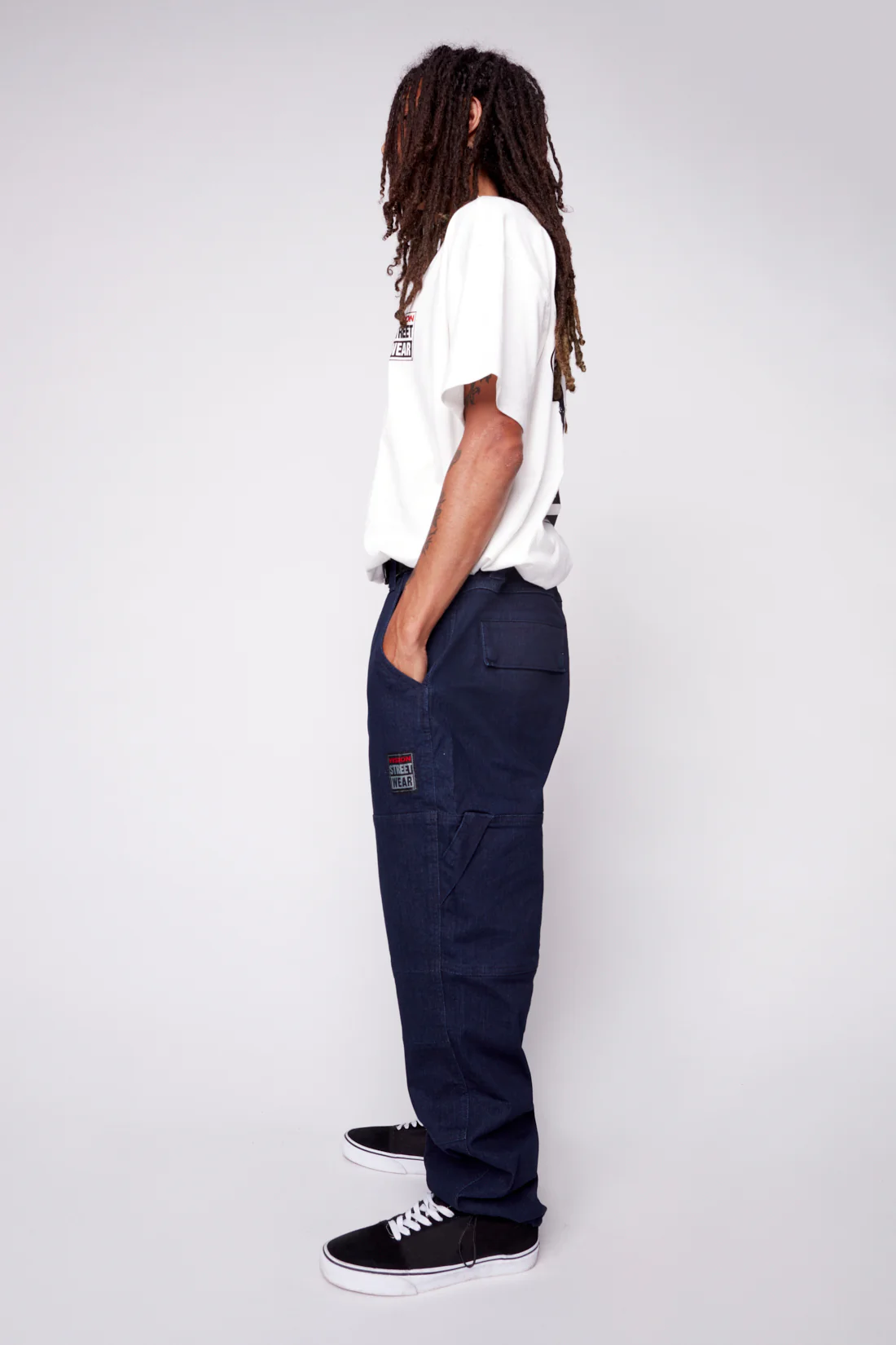OLI - Loose Fit Pant with Adjustable Hems - Indigo Denim - Image 3