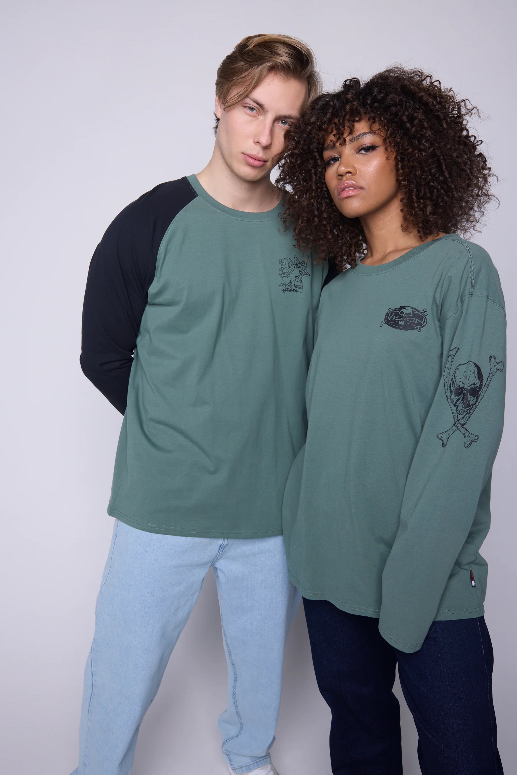 Skull Bone Print Long Sleeves - Moss - Image 3