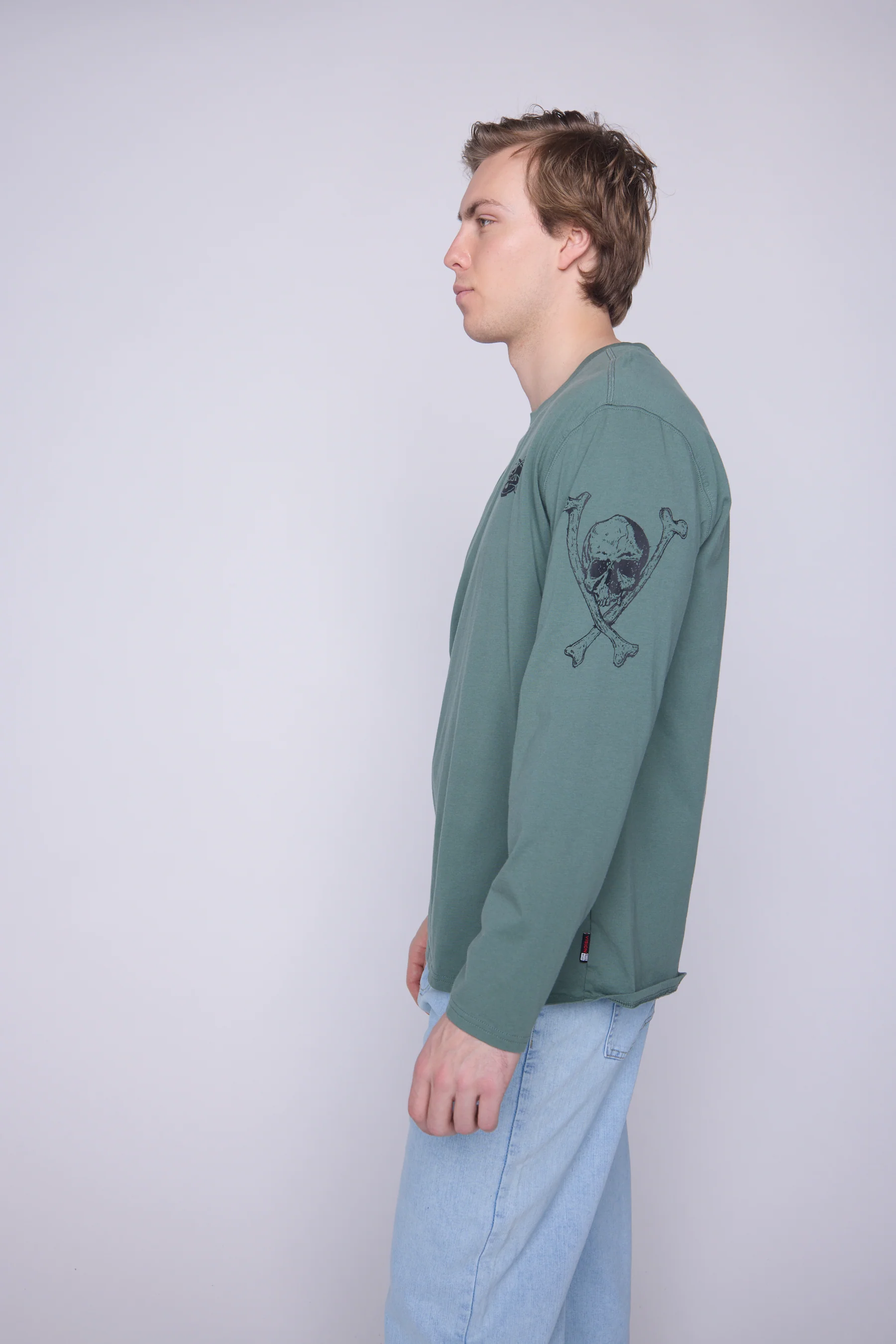 Skull Bone Print Long Sleeves - Moss - Image 4