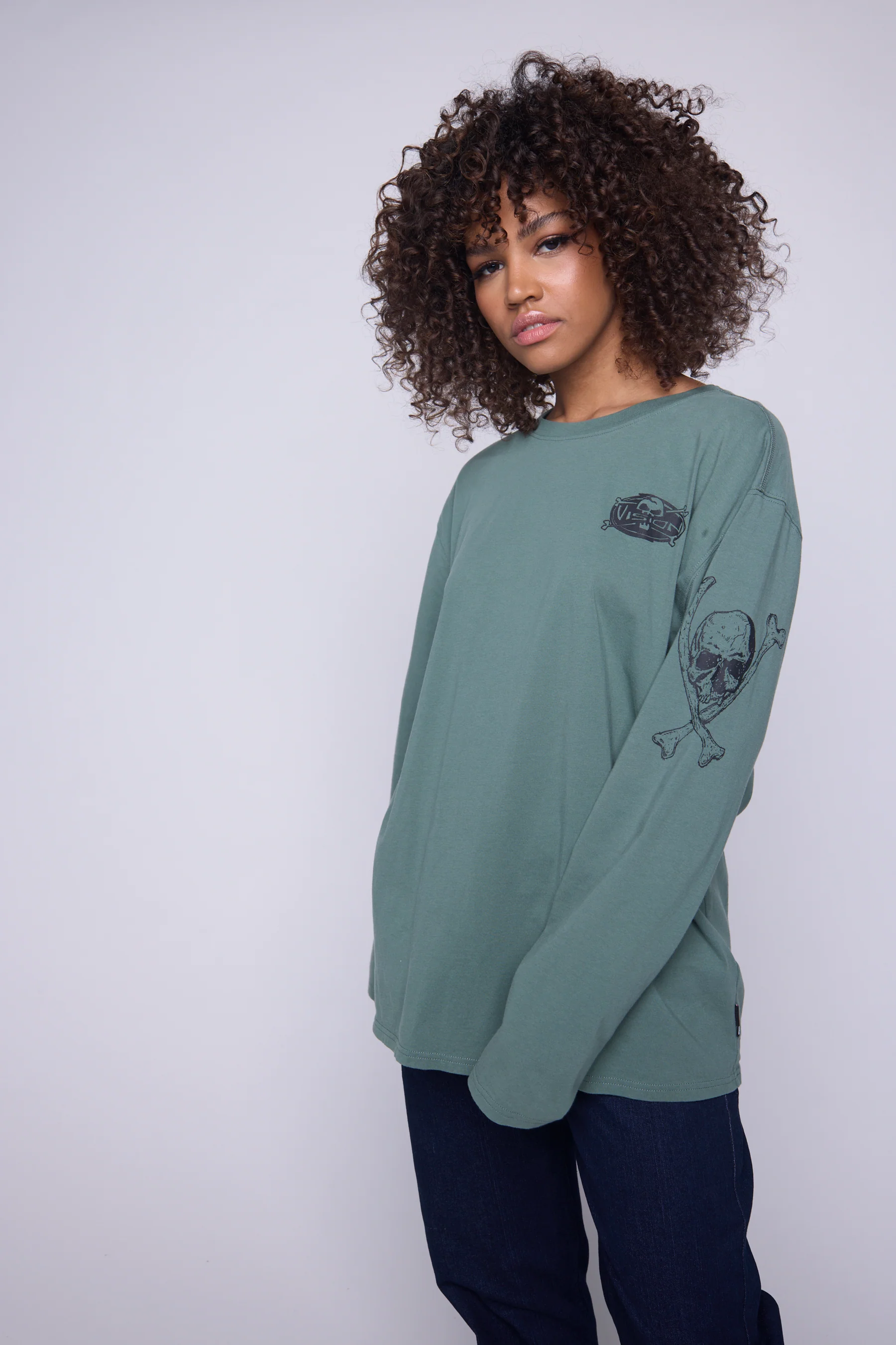 Skull Bone Print Long Sleeves - Moss - Image 5