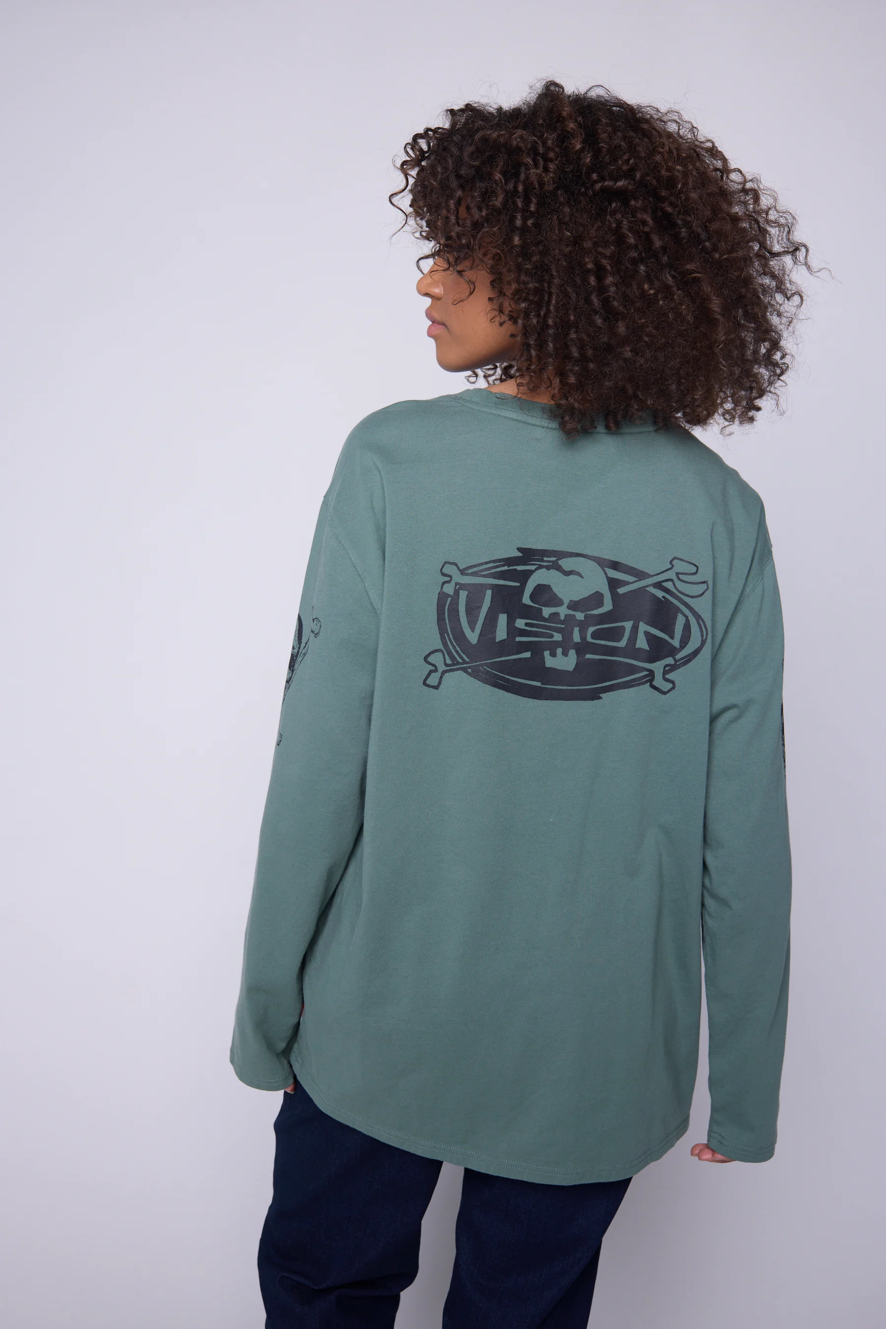 Skull Bone Print Long Sleeves - Moss - Image 6