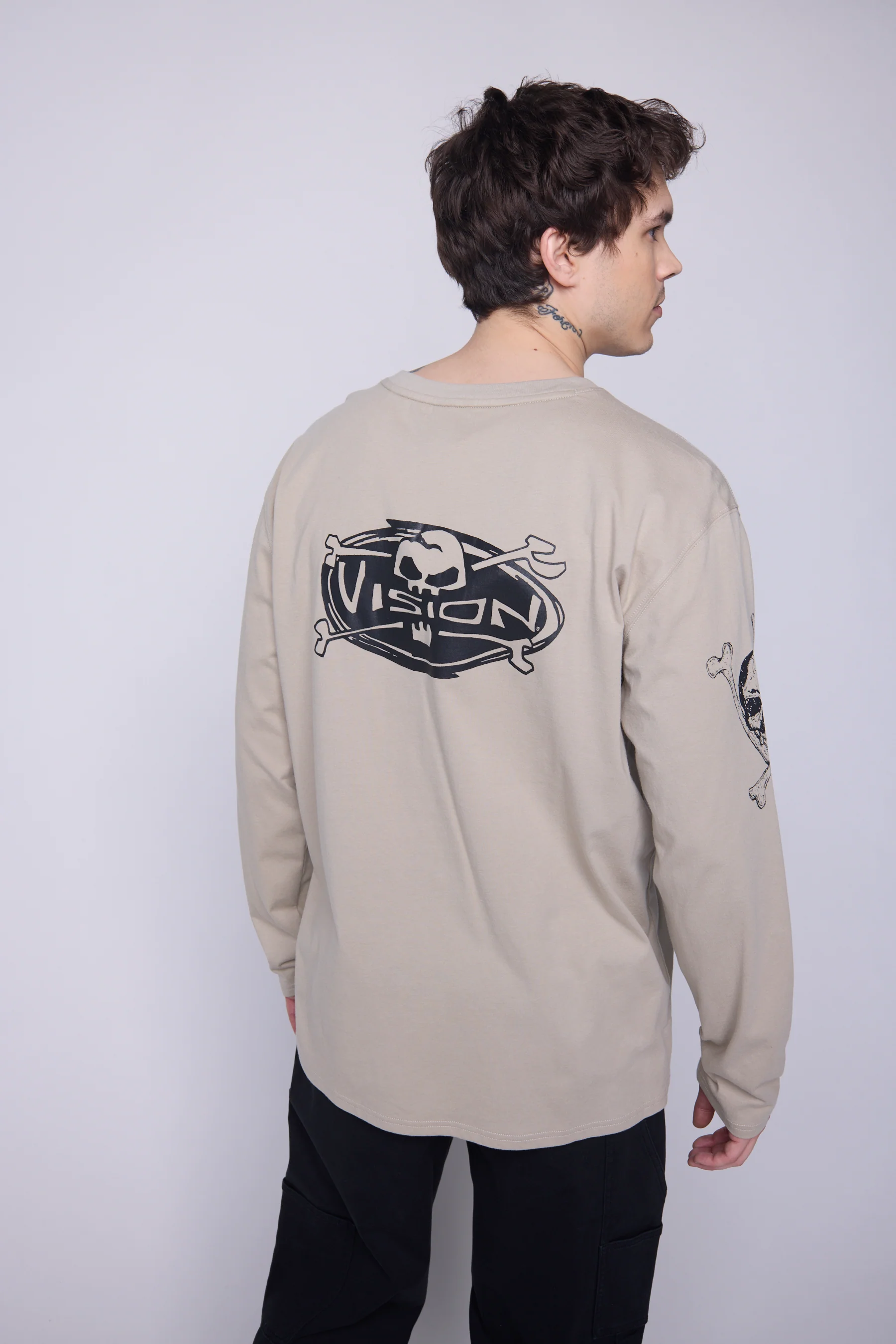 Skull Bone Print Long Sleeves - Mushroom - Image 5