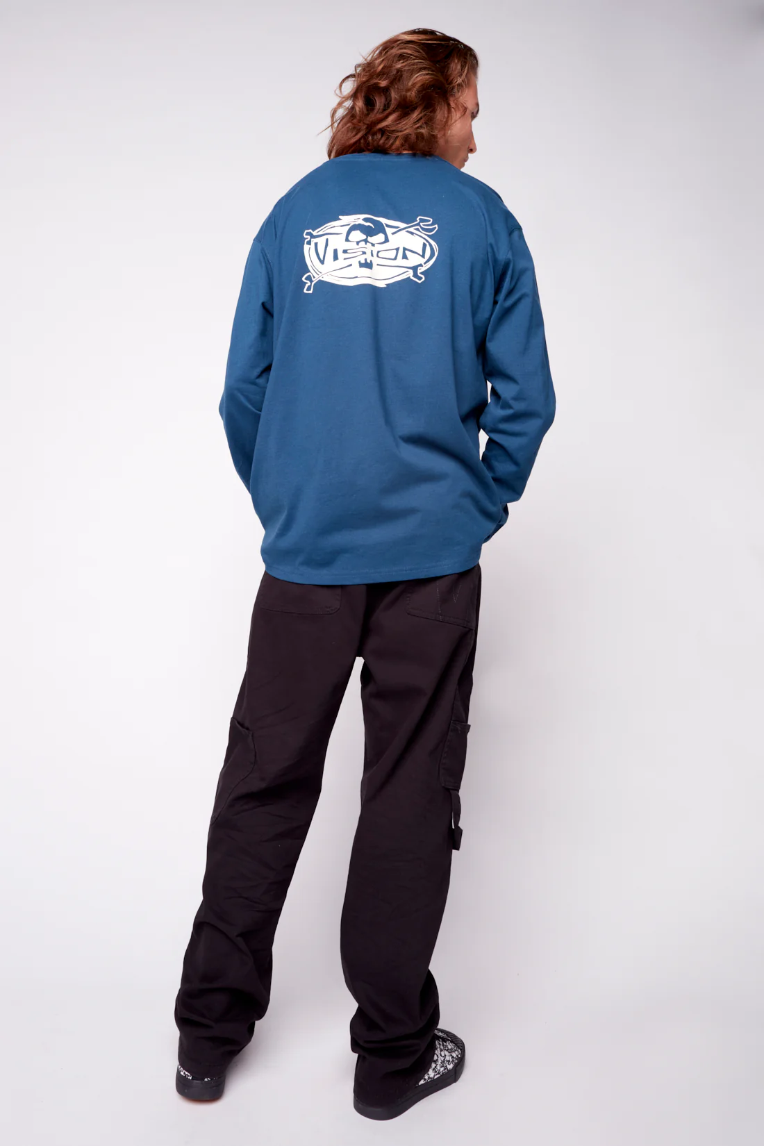 Skull Bone Print Long Sleeves - Navy - Image 4