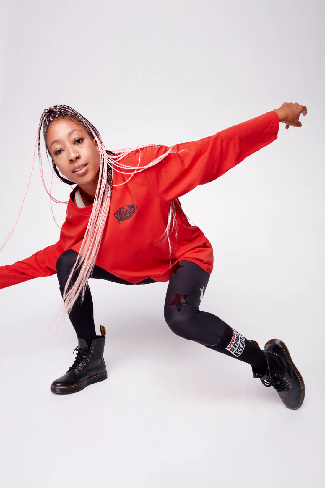 Skull Bone Print Long Sleeves - Red - Image 3