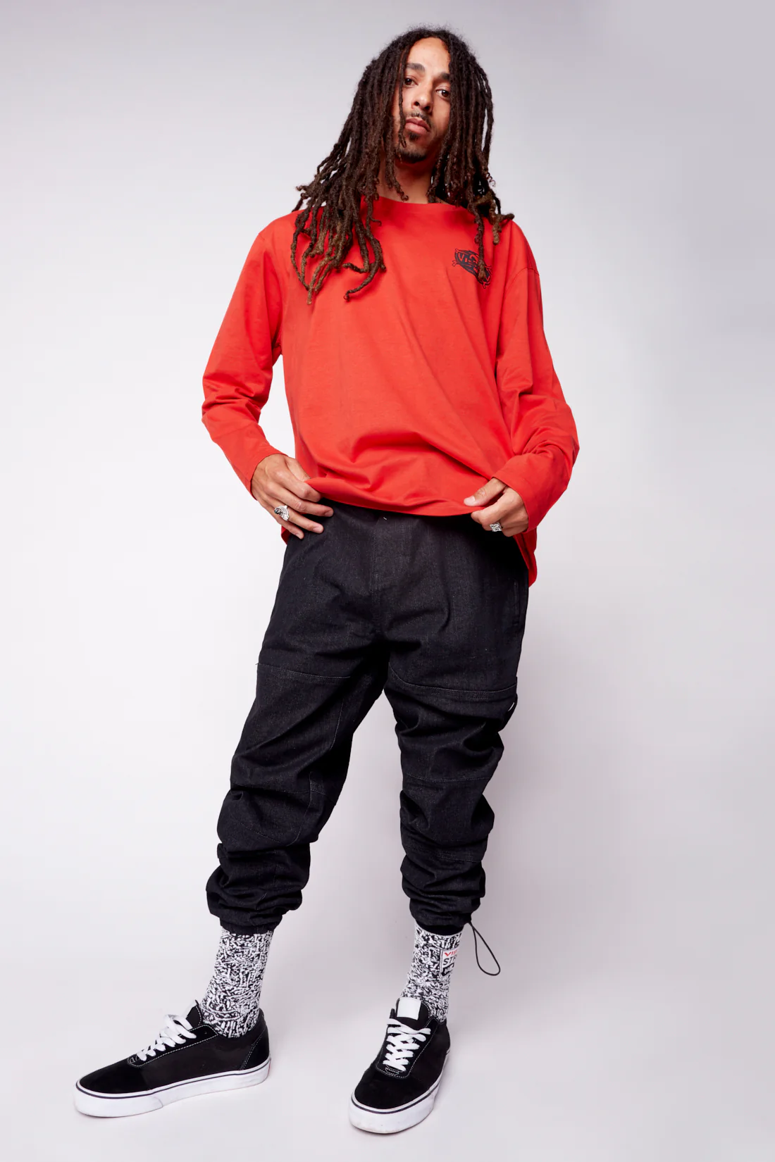 Skull Bone Print Long Sleeves - Red - Image 4