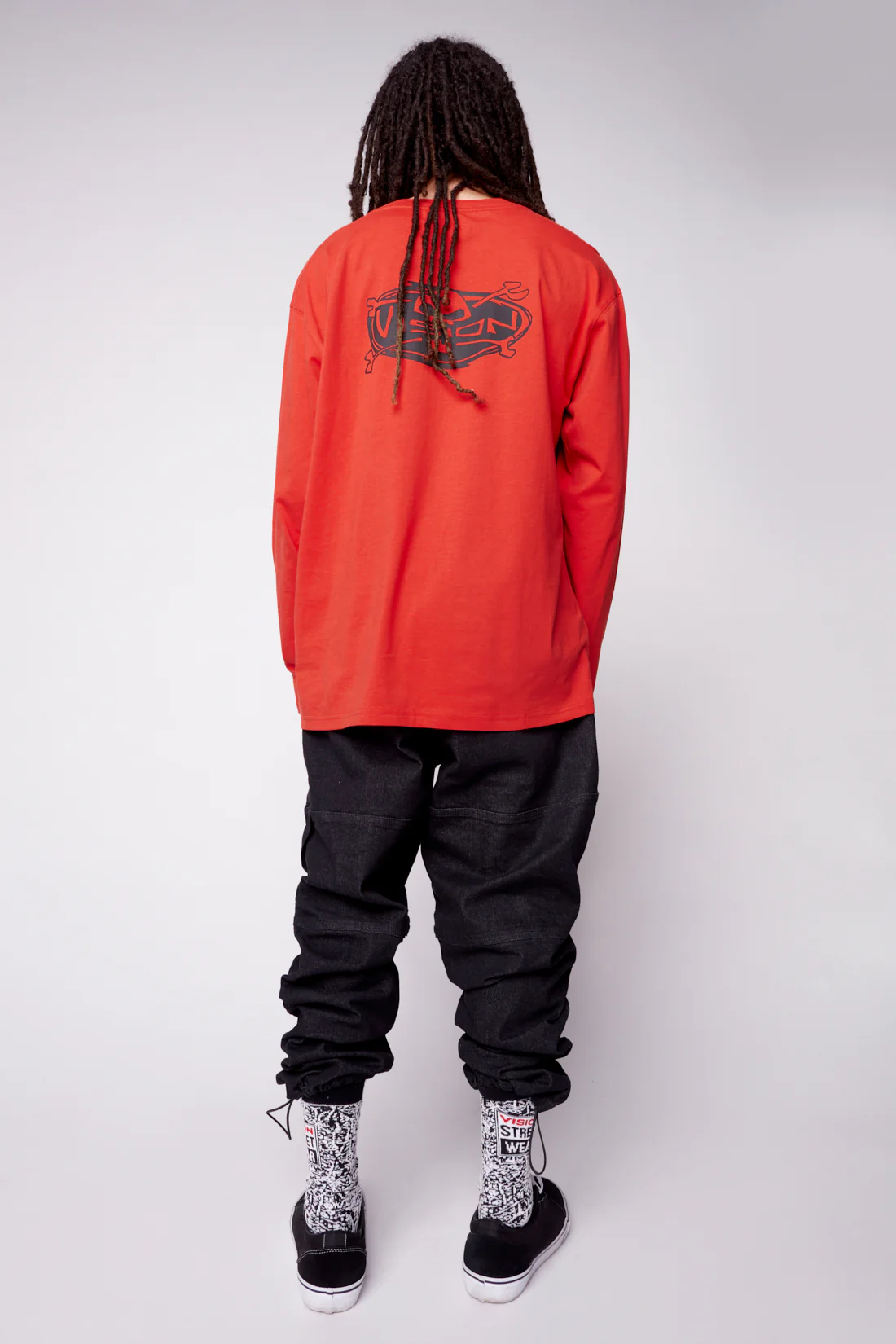 Skull Bone Print Long Sleeves - Red - Image 5