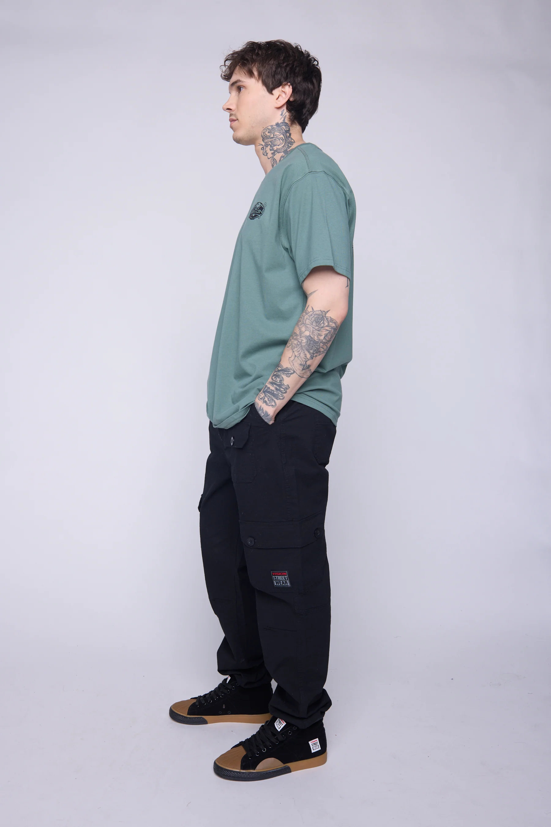 Skull Logo T-Shirt - Moss - Image 4